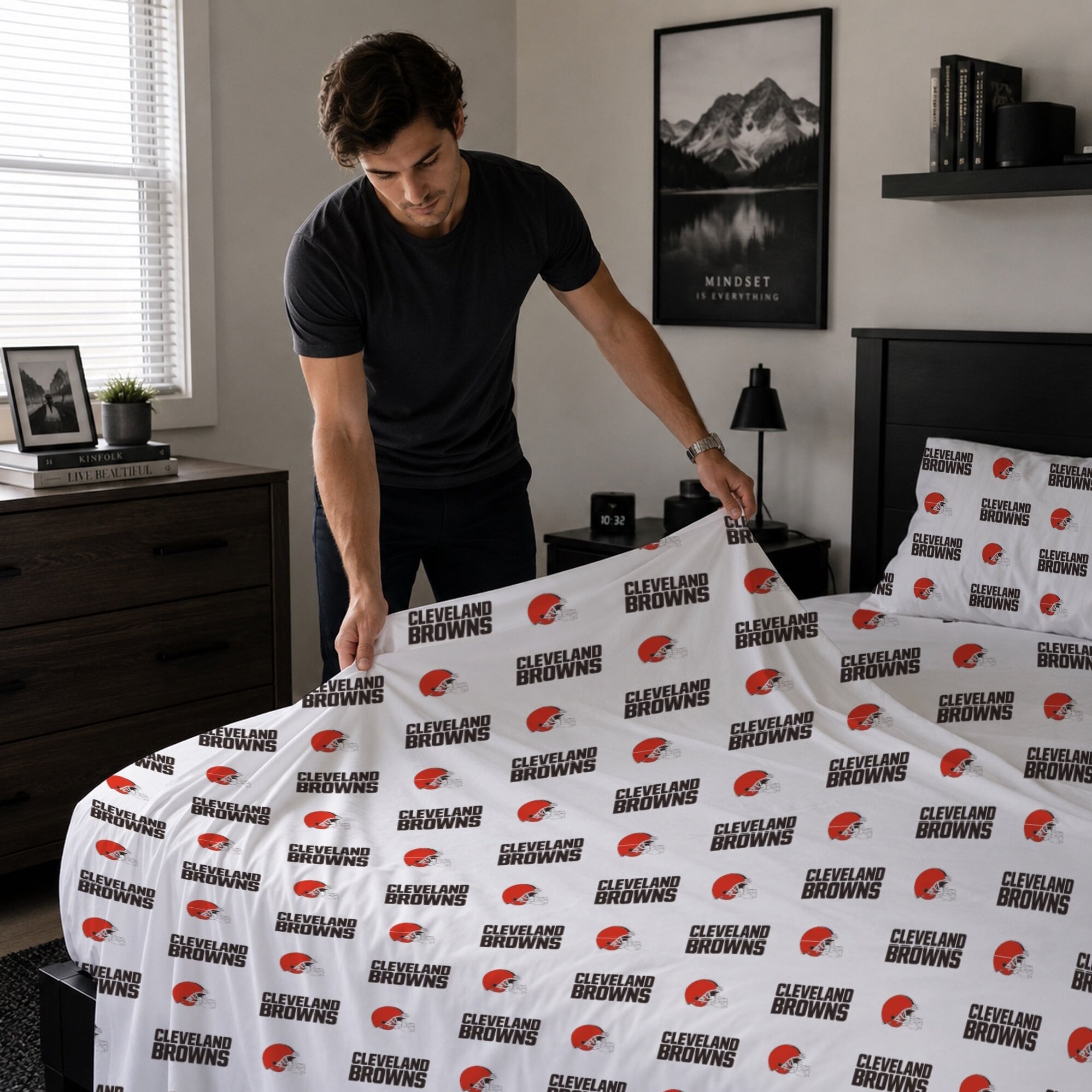 Pegasus Cleveland Browns Four-Piece Full Sheet Set