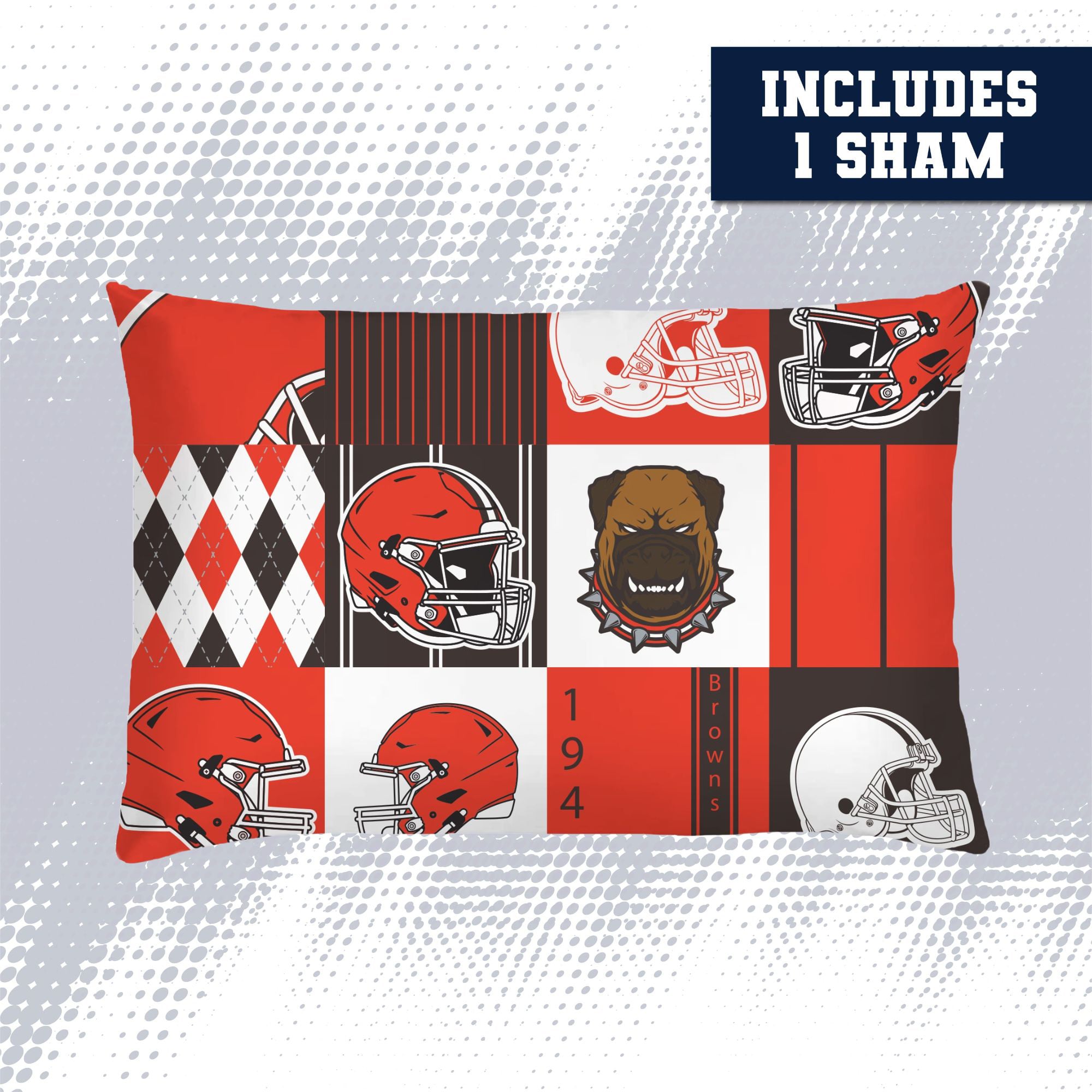 Pegasus Cleveland Browns Patchwork Plaid Two-Piece Twin/Twin XL Bed in a Bag Set