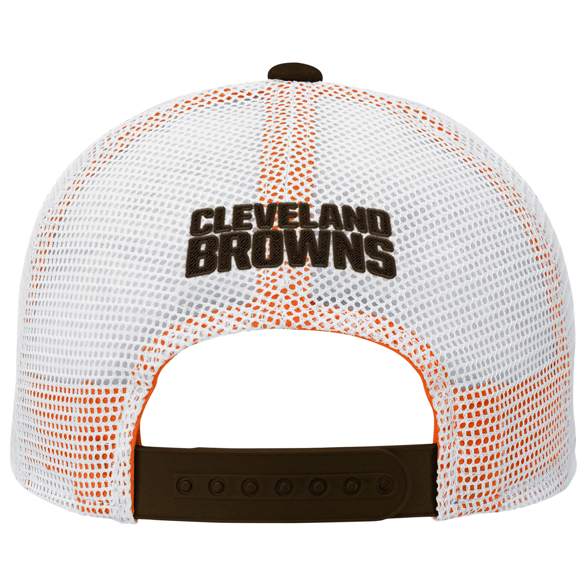 Casquette ajustable marron/blanche Cleveland Browns Core Lockup Trucker pour enfants d'âge préscolaire