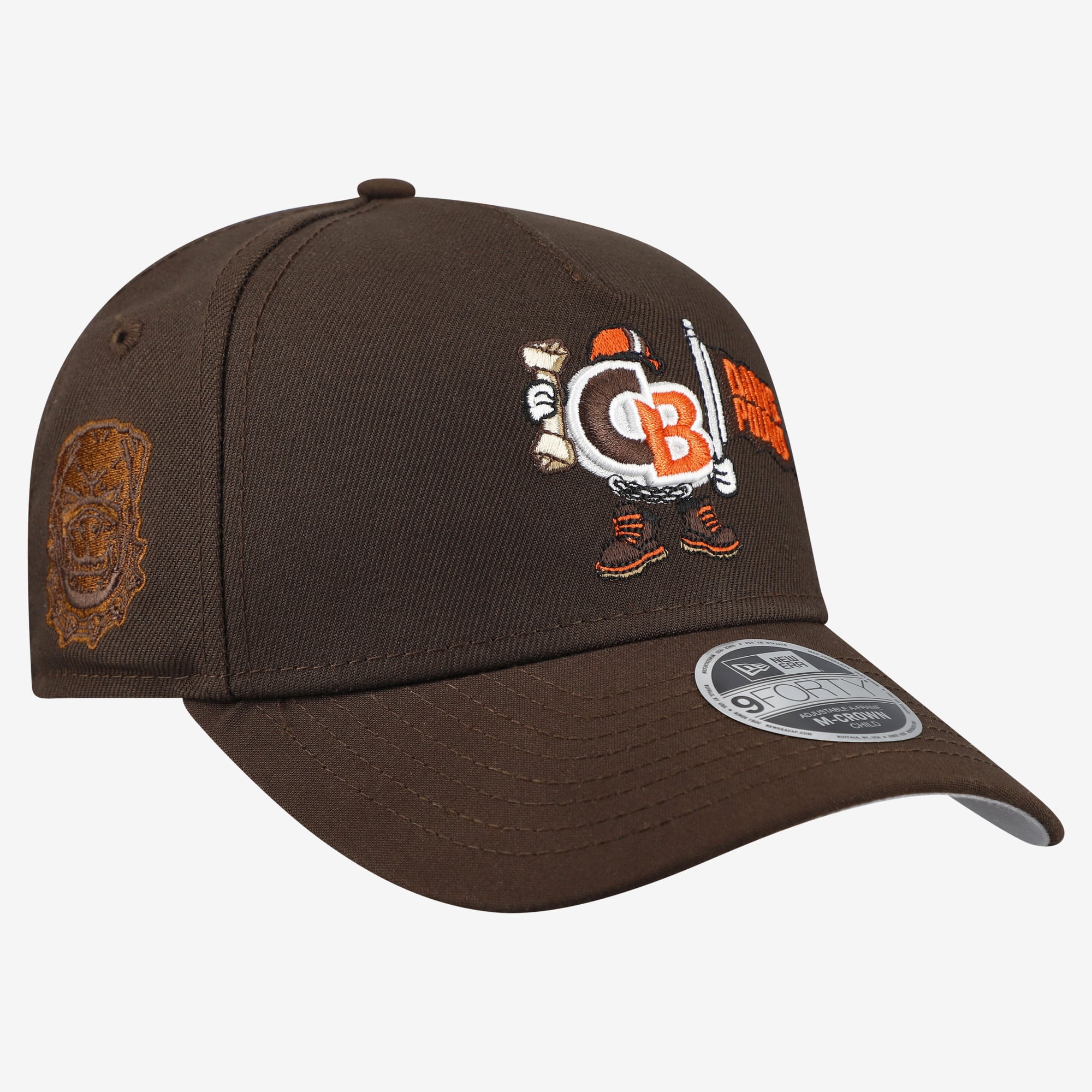 Casquette ajustable New Era marron Cleveland Browns Cartoon 9FORTY M-Crown A-Frame pour enfants d'âge préscolaire