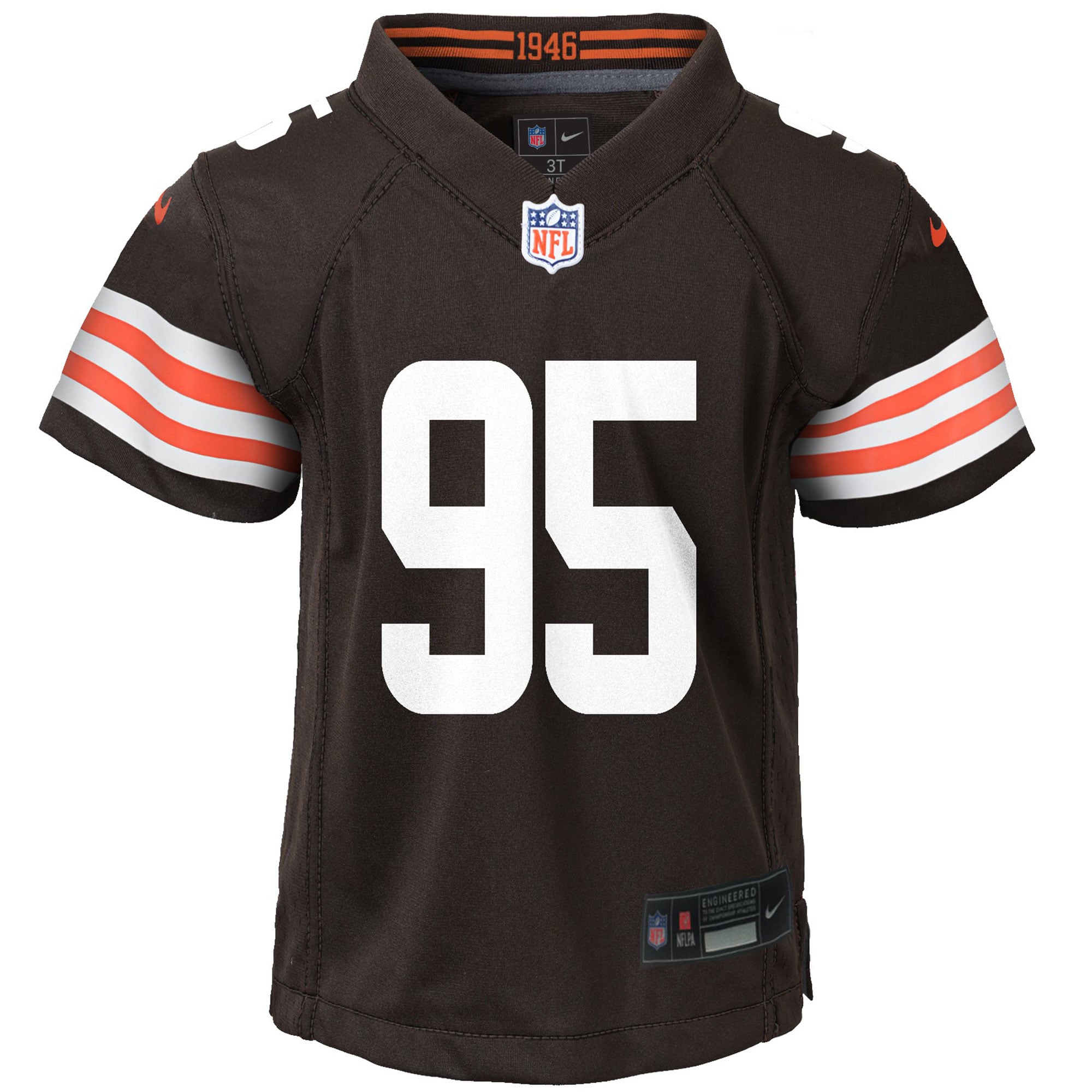 Maillot de match Nike Myles Garrett Brown des Cleveland Browns pour enfants d'âge préscolaire