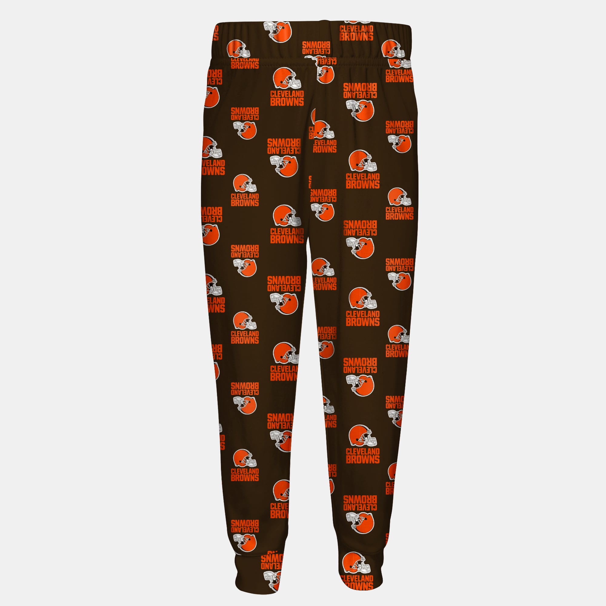 Ensemble pyjama Outerstuff marron à manches longues et pantalon imprimé intégral Cleveland Browns pour enfants d'âge préscolaire
