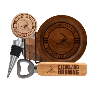 Cleveland Browns The Memory Company Coaster, Bottle Opener & Wine Stopper Set
