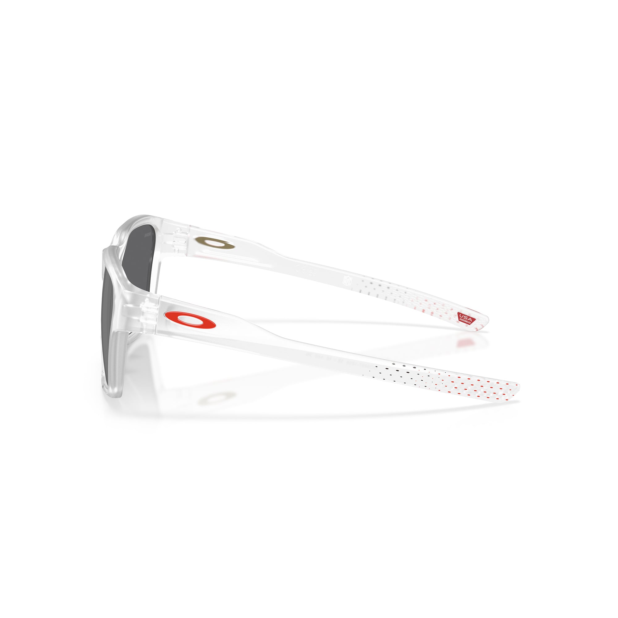 Unisex Oakley Cleveland Browns Briza Matte Clear Sunglasses with Prizm Black Polarized Lenses