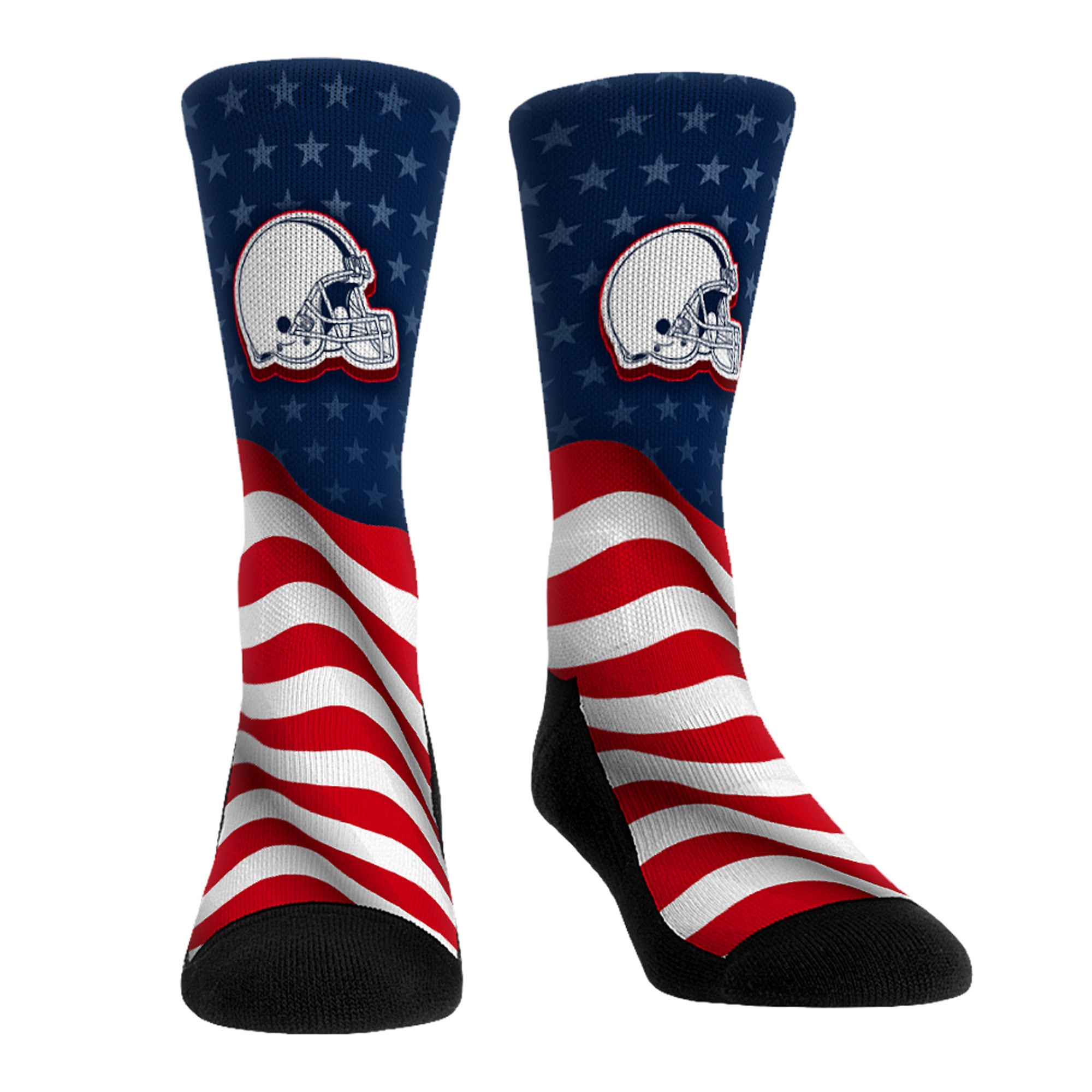 Chaussettes unisexes Rock Em Blue Cleveland Browns à motif drapeau patriotique