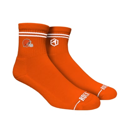  Cleveland Browns Rock Em Unisex Casual Stripe Quarter-Length Socks - Orange