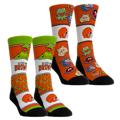  Cleveland Browns Rock Em Unisex Muppets 2-Pack Crew Socks Set - Orange
