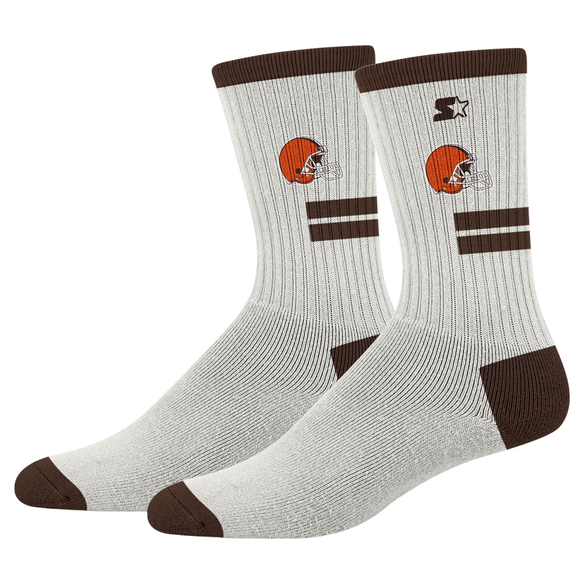 Chaussettes unisexe Starter Cream Cleveland Browns Premiere rembourrées mi-mollet