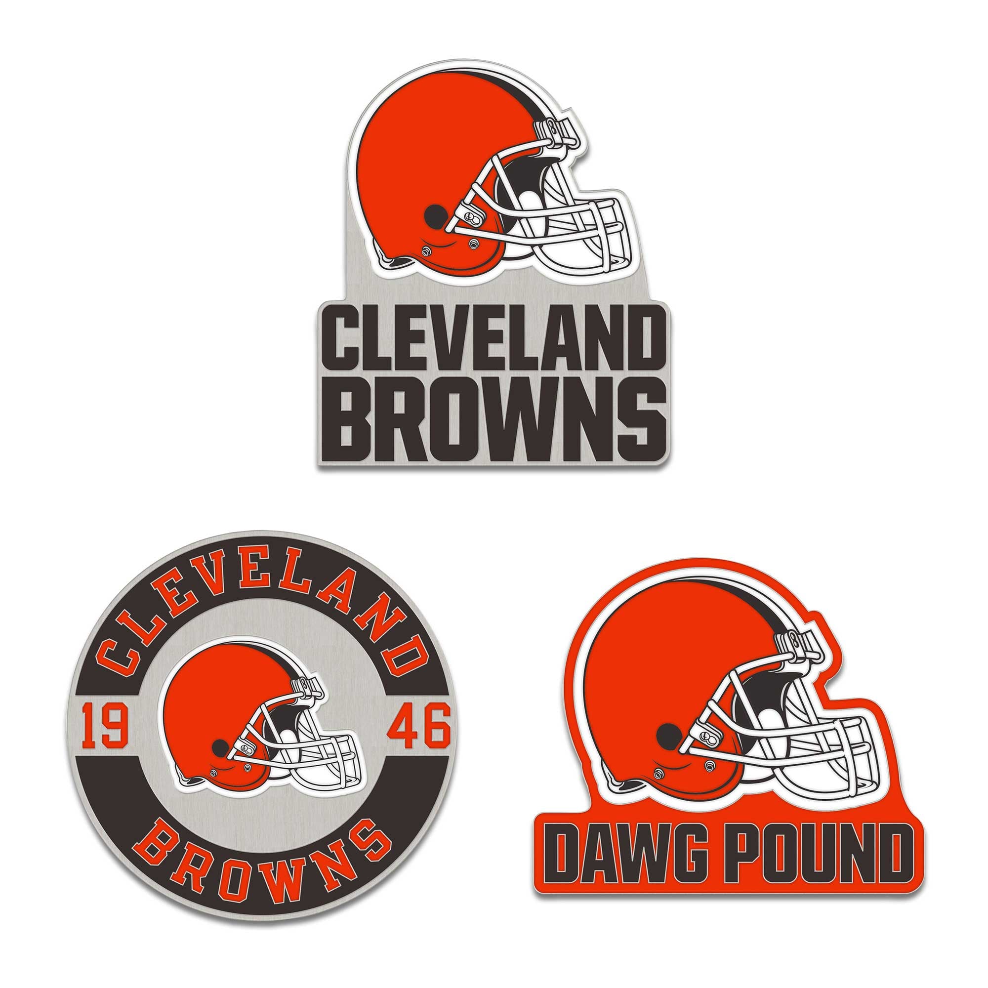 Ensemble de trois pin de collection WinCraft Cleveland Browns