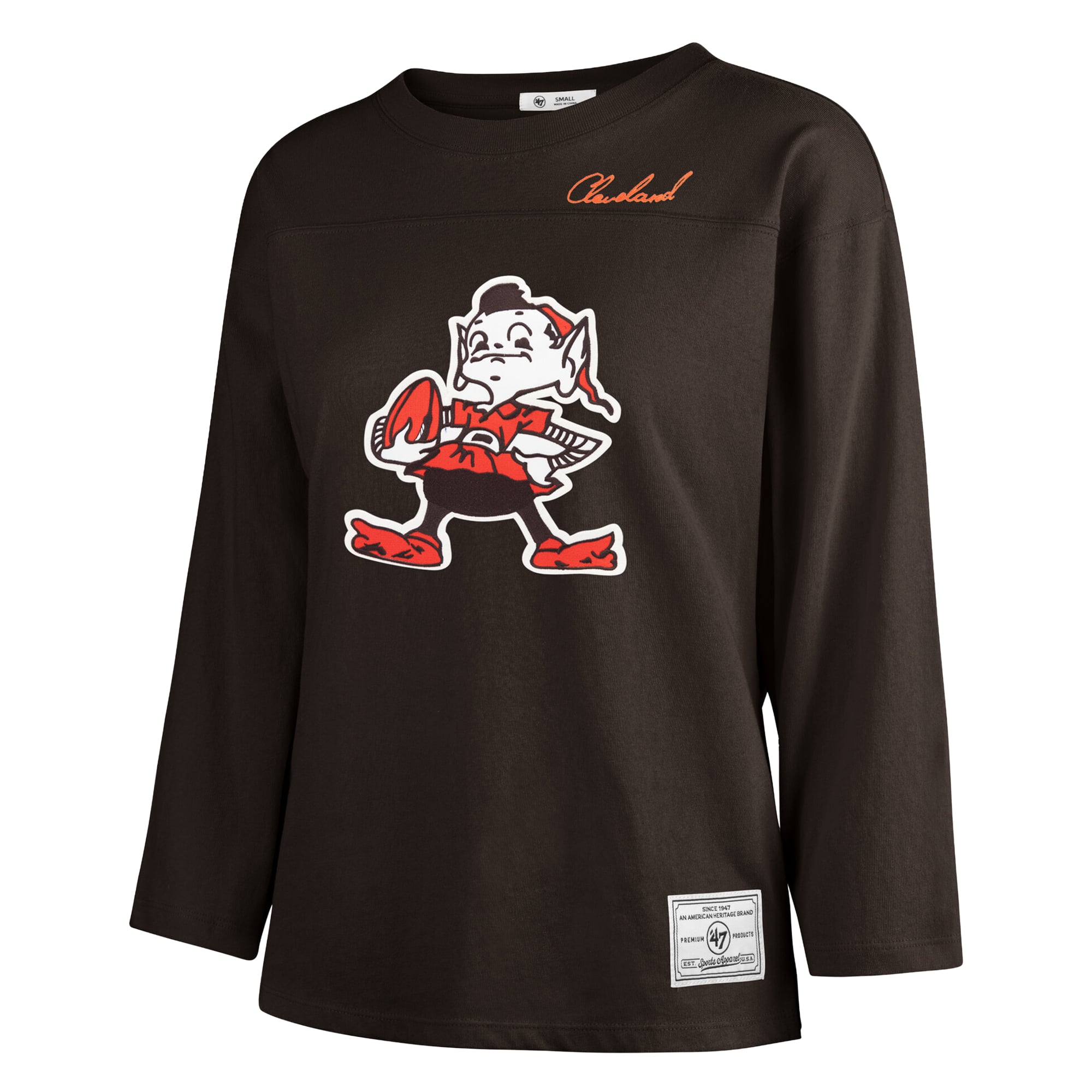 T-shirt à manches longues intemporel « 47 Brown Cleveland Browns Game Nod » pour femmes