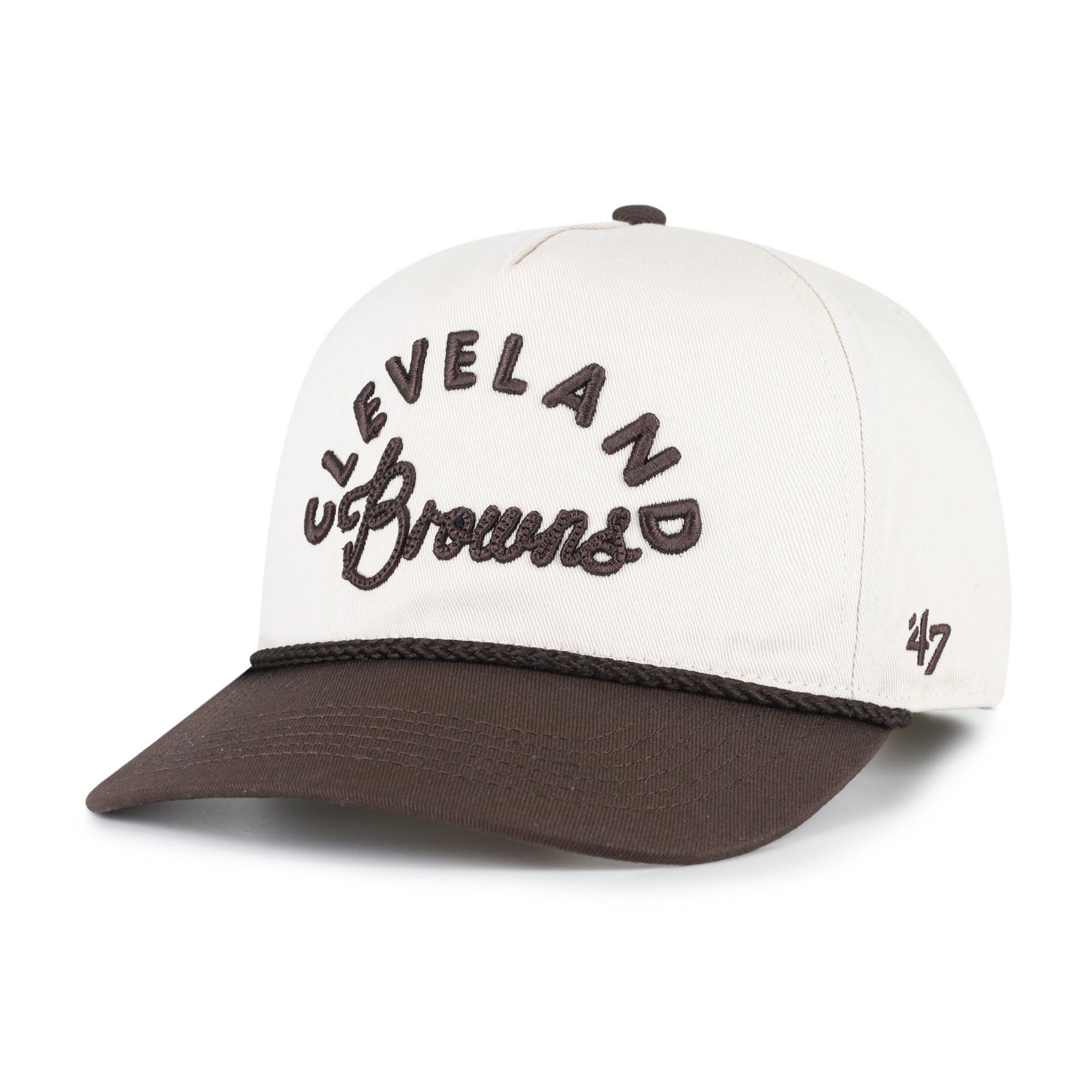 Women's '47 Natural Cleveland Browns Rope Script Hitch Adjustable Hat