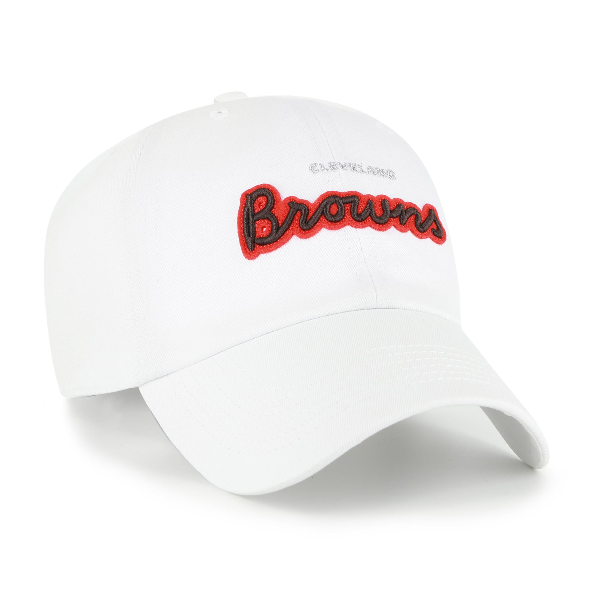Women's '47 White Cleveland Browns Trendy Script Clean Up Adjustable Hat
