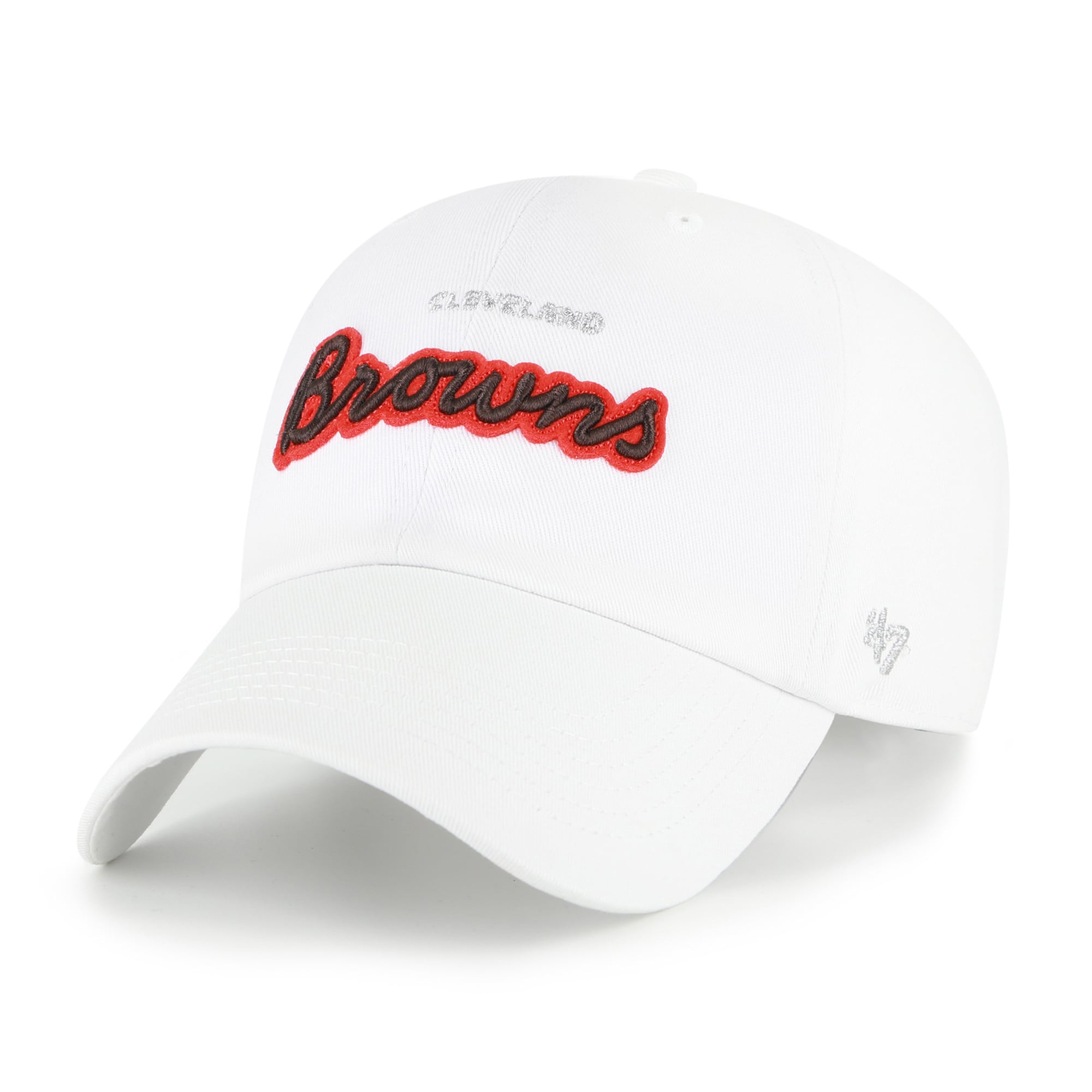 Women's '47 White Cleveland Browns Trendy Script Clean Up Adjustable Hat