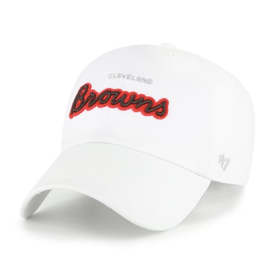  Cleveland Browns '47 Women's Trendy Script Clean Up Adjustable Hat - White