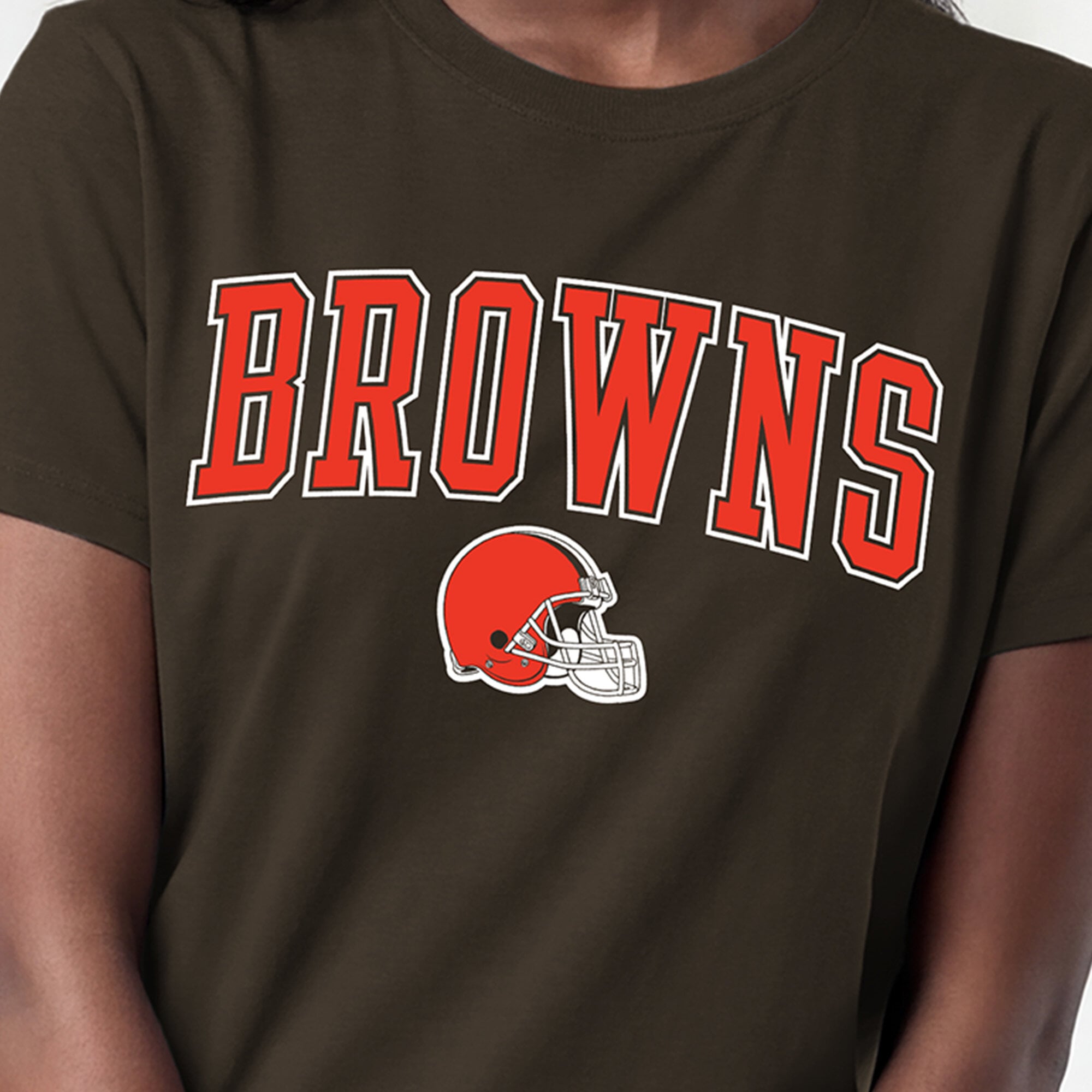 T-shirt Champion Brown Cleveland Browns pour femmes avec logo arqué