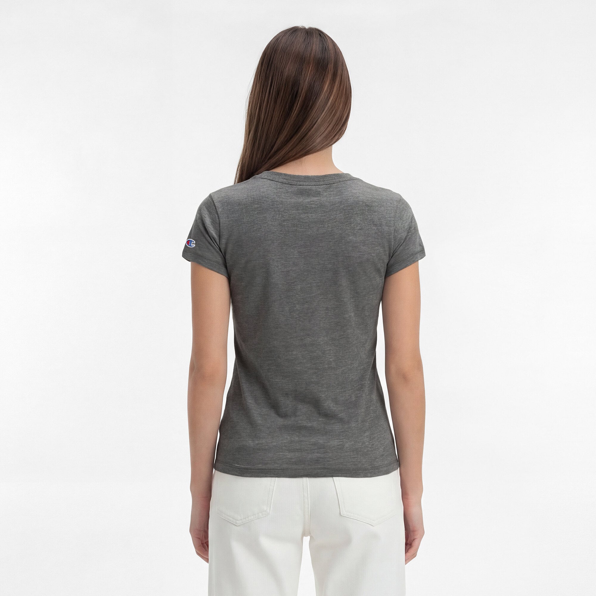 T-shirt à col en V Champion gris Cleveland Browns Triumph Tri-Blend pour femme