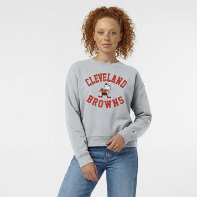  Cleveland Browns Champion Women's Heart & Soul Powerblend Sweatshirt - Heather Gray