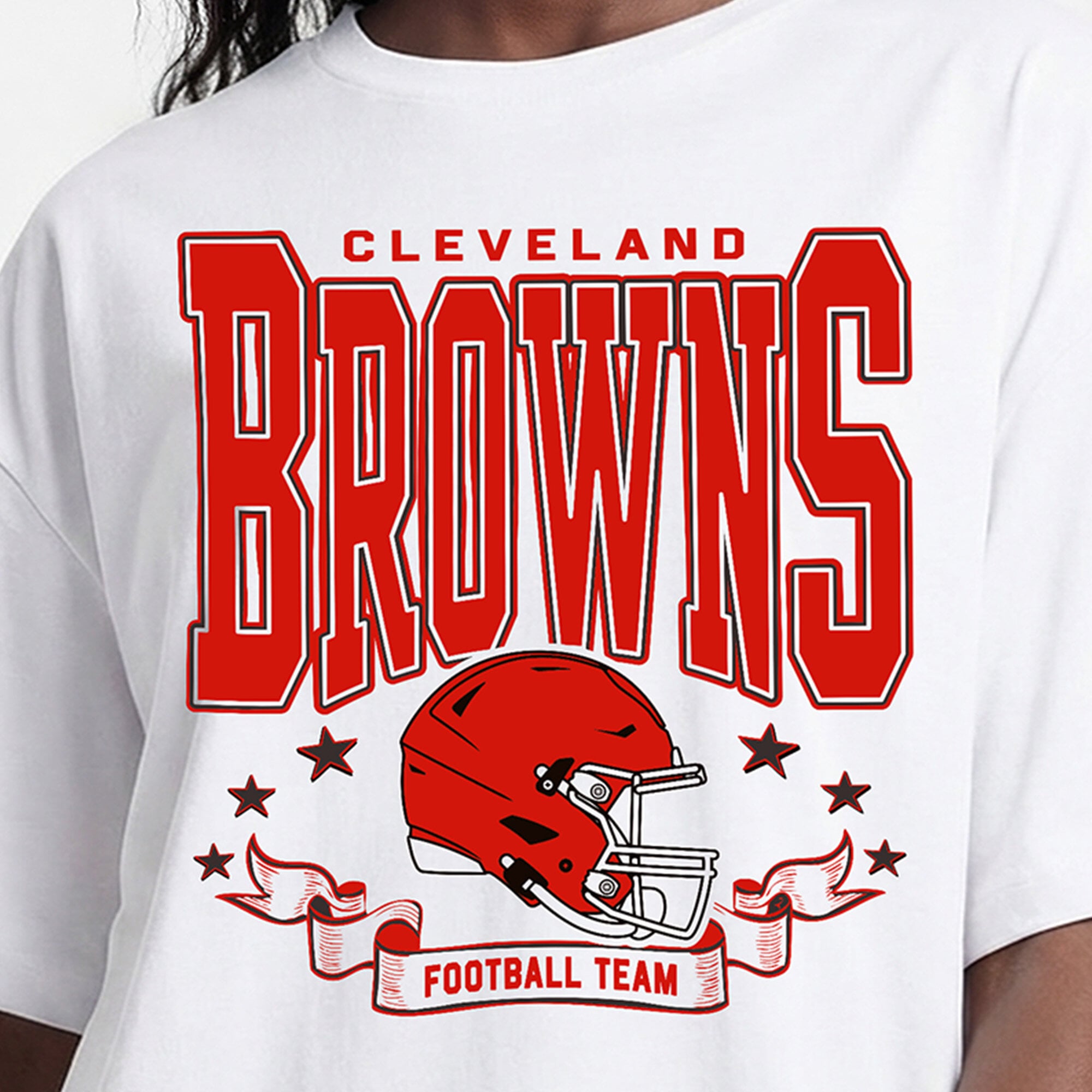 T-shirt oversize blanc Champion Cleveland Browns pour femmes