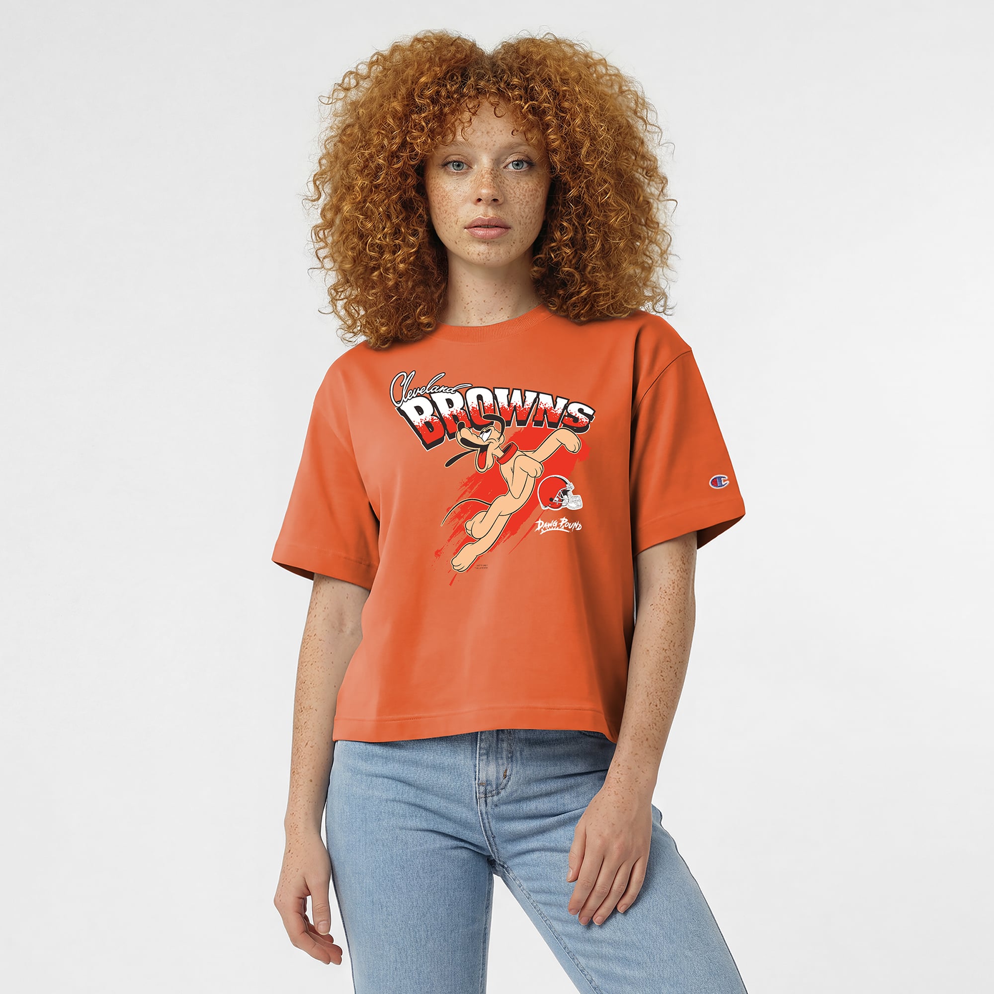 T-shirt Disney x Champion Orange Cleveland Browns Pluto All-Star pour femmes