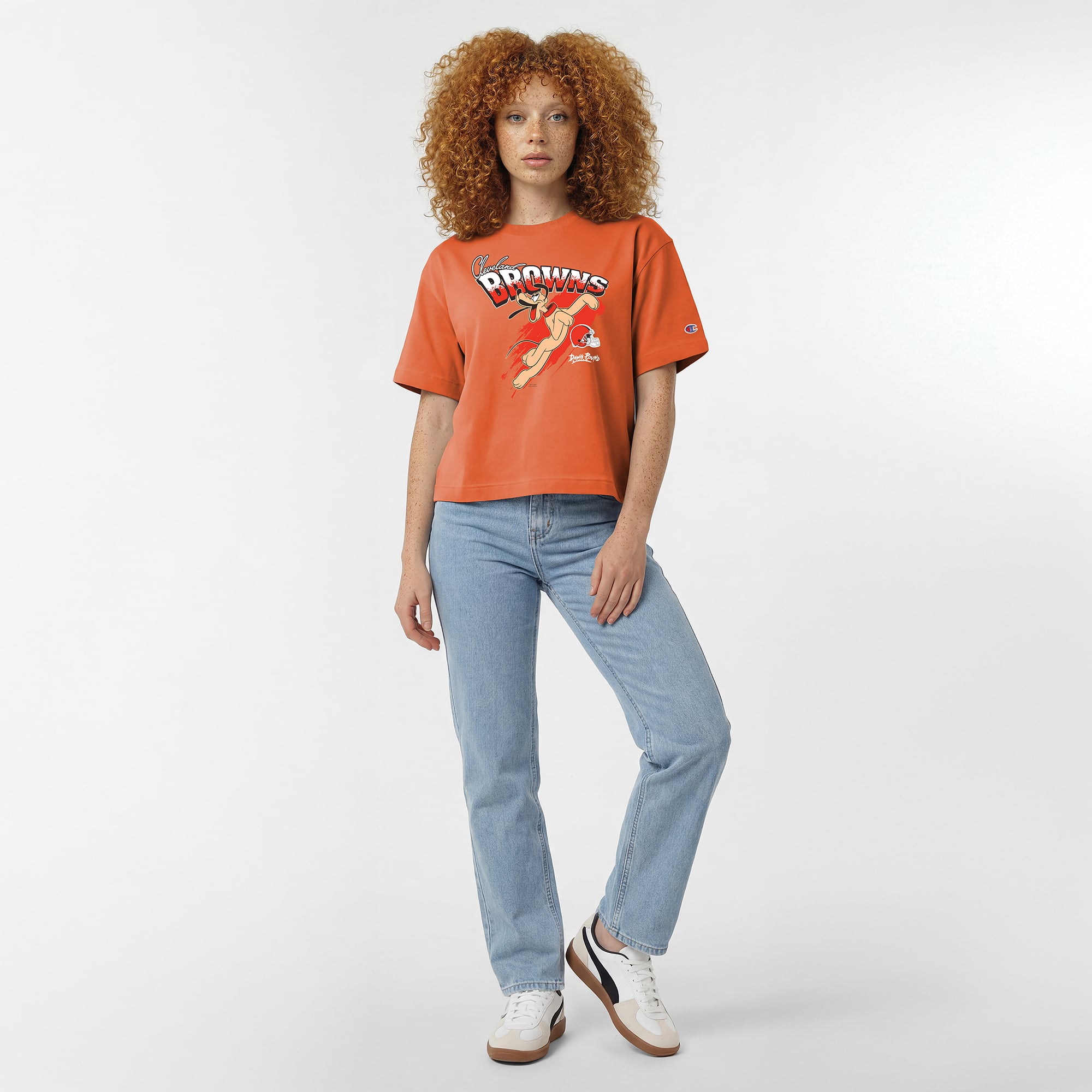 T-shirt Disney x Champion Orange Cleveland Browns Pluto All-Star pour femmes