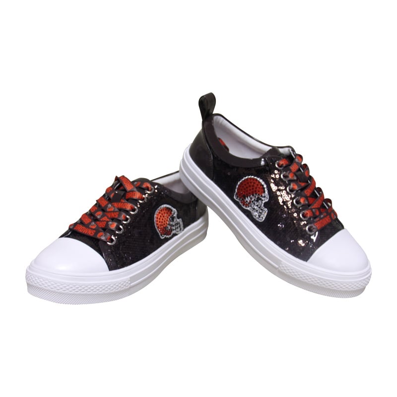 Women's FABGATING by Cuce  Brown Cleveland Browns Team Sequin Sneakers
