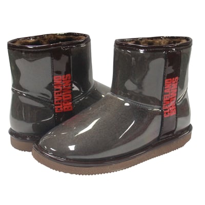  Cleveland Browns FABGATING by Cuce Women's Water Resistant Faux Shearling Boots - Brown