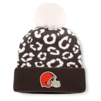 Cleveland Browns Fanatics Women's Blur Cuffed Knit Hat with Pom - Brown