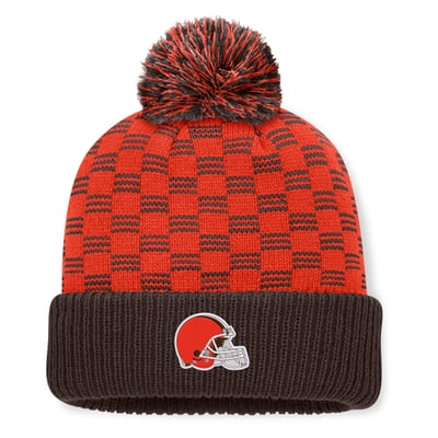  Cleveland Browns Fanatics Women's Relic Cuffed Knit Hat with Pom - Brown