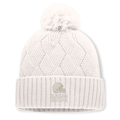  Cleveland Browns Fanatics Women's Shift Cuffed Knit Hat with Pom - Cream