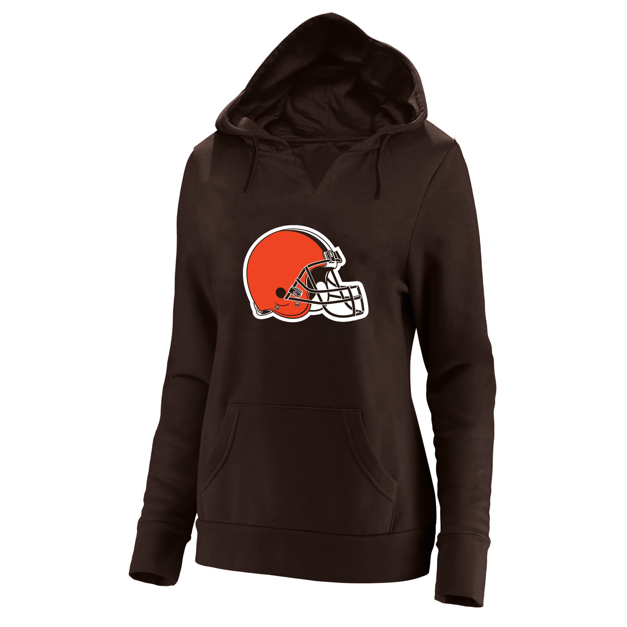 Women's Fanatics Shedeur Sanders Brown Cleveland Browns Plus Player Name & Number Notch Neck Hoodie