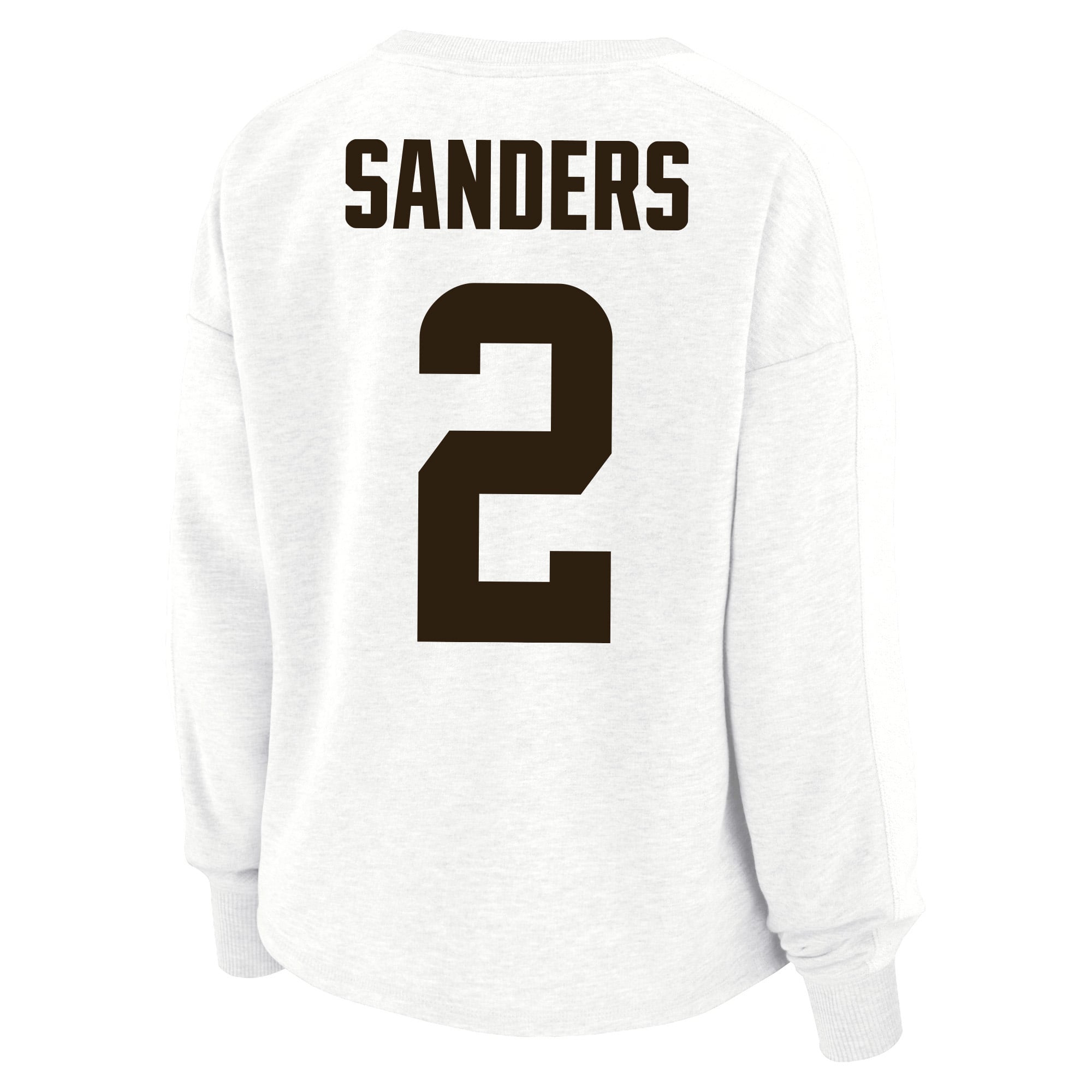 Sweat-shirt oversize grande taille pour femme Fanatics Shedeur Sanders blanc Cleveland Browns avec nom et numéro