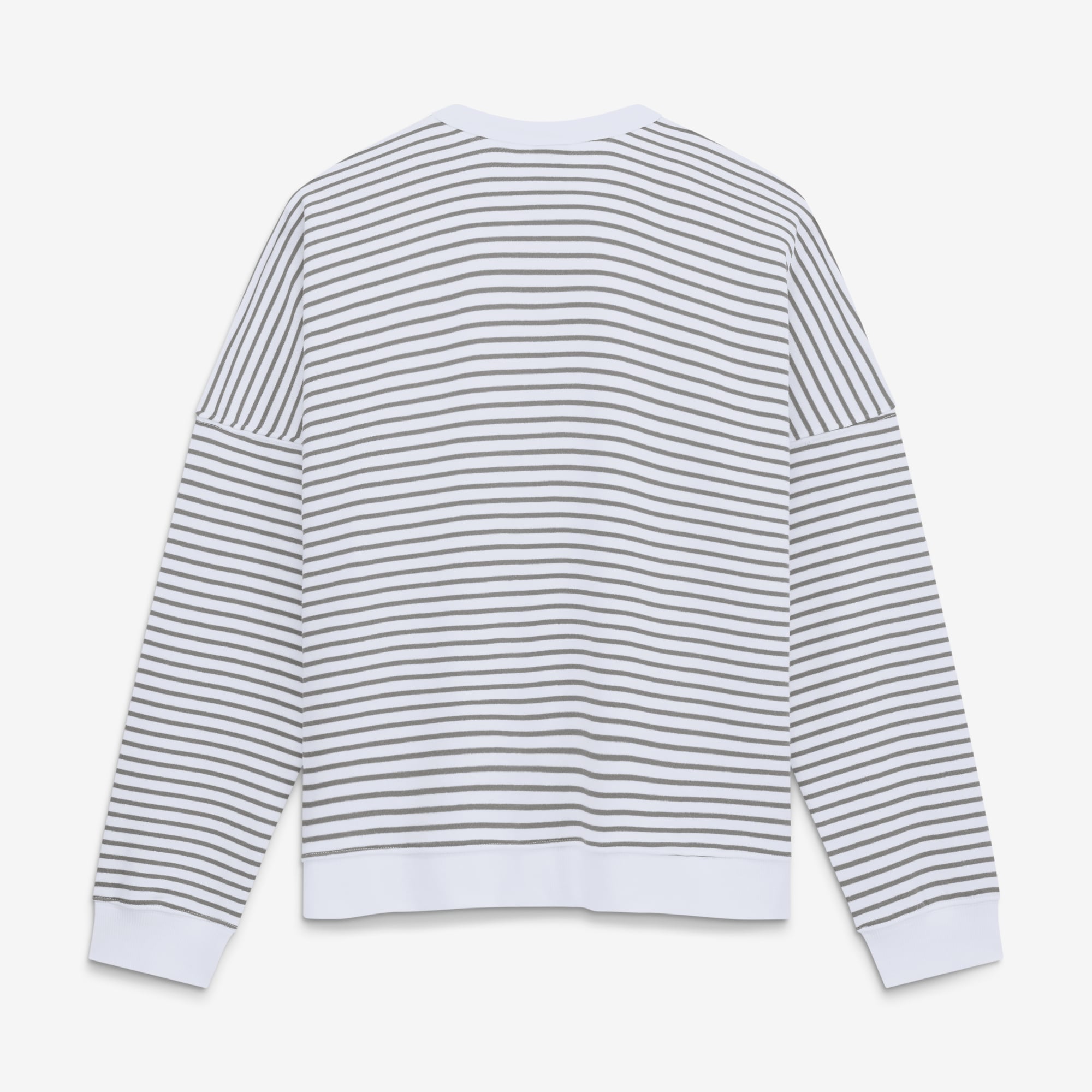 Women's Fanatics White/Gray Cleveland Browns Striped Oversized French Terry Sweatshirt