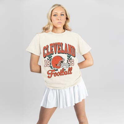 Cleveland Browns Gameday Couture Women's Raised on Victory T-Shirt - Natural