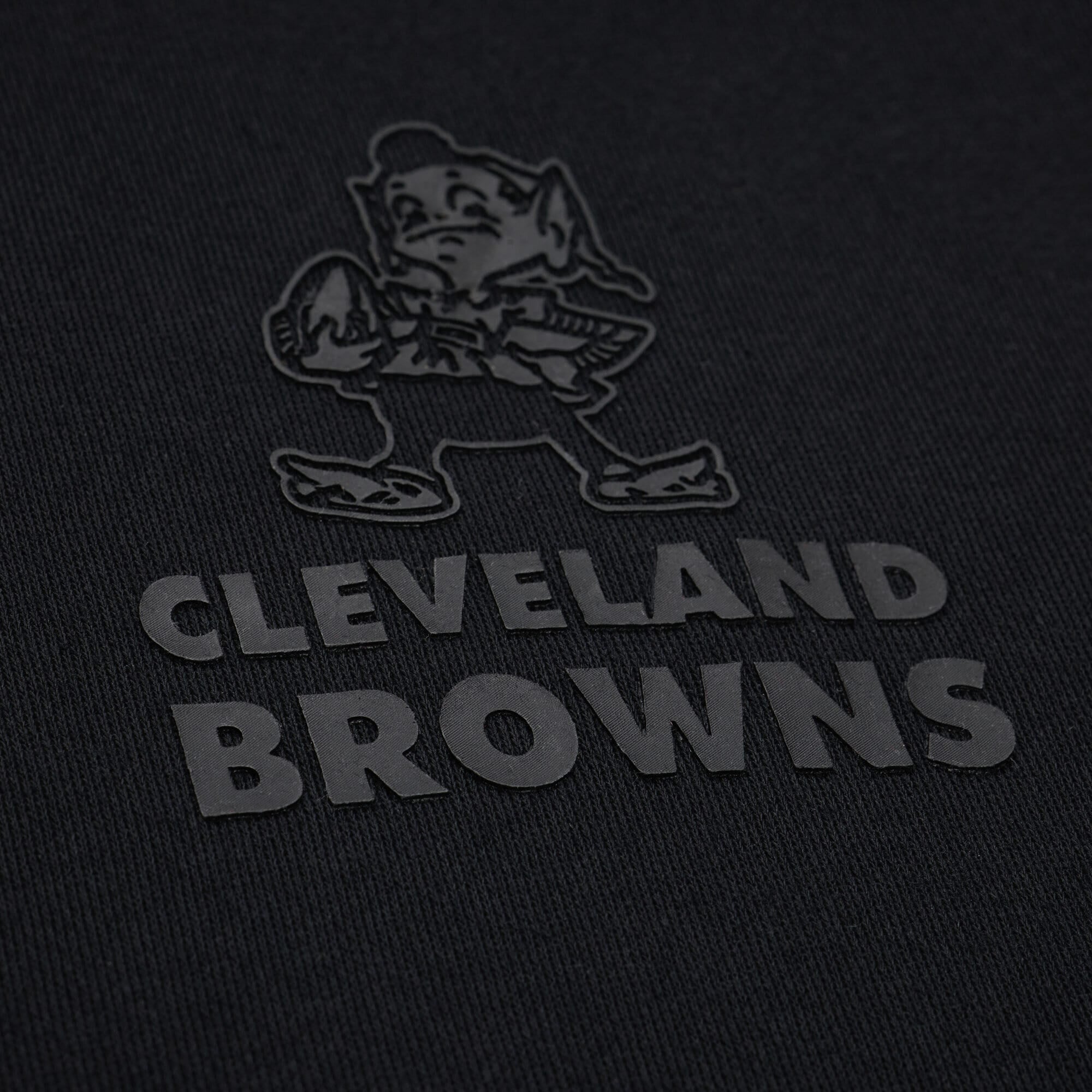 Women's Mitchell & Ness Black Cleveland Browns Core Essentials Micro Logo Fleece Sweatshirt