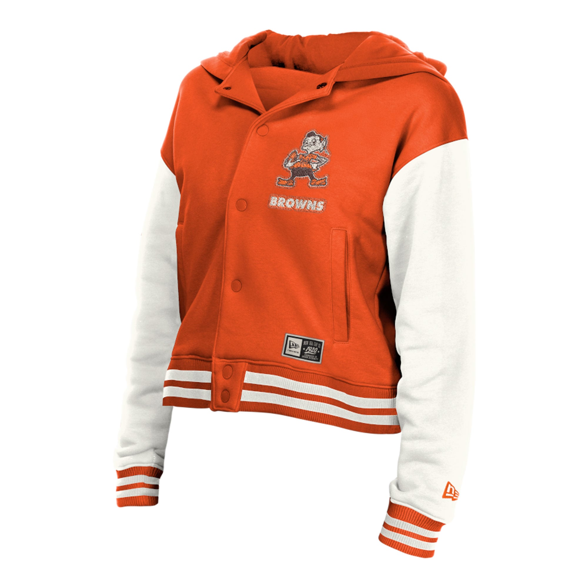 Women's New Era Cleveland Browns Orange Throwback Full-Snap Hooded Jacket