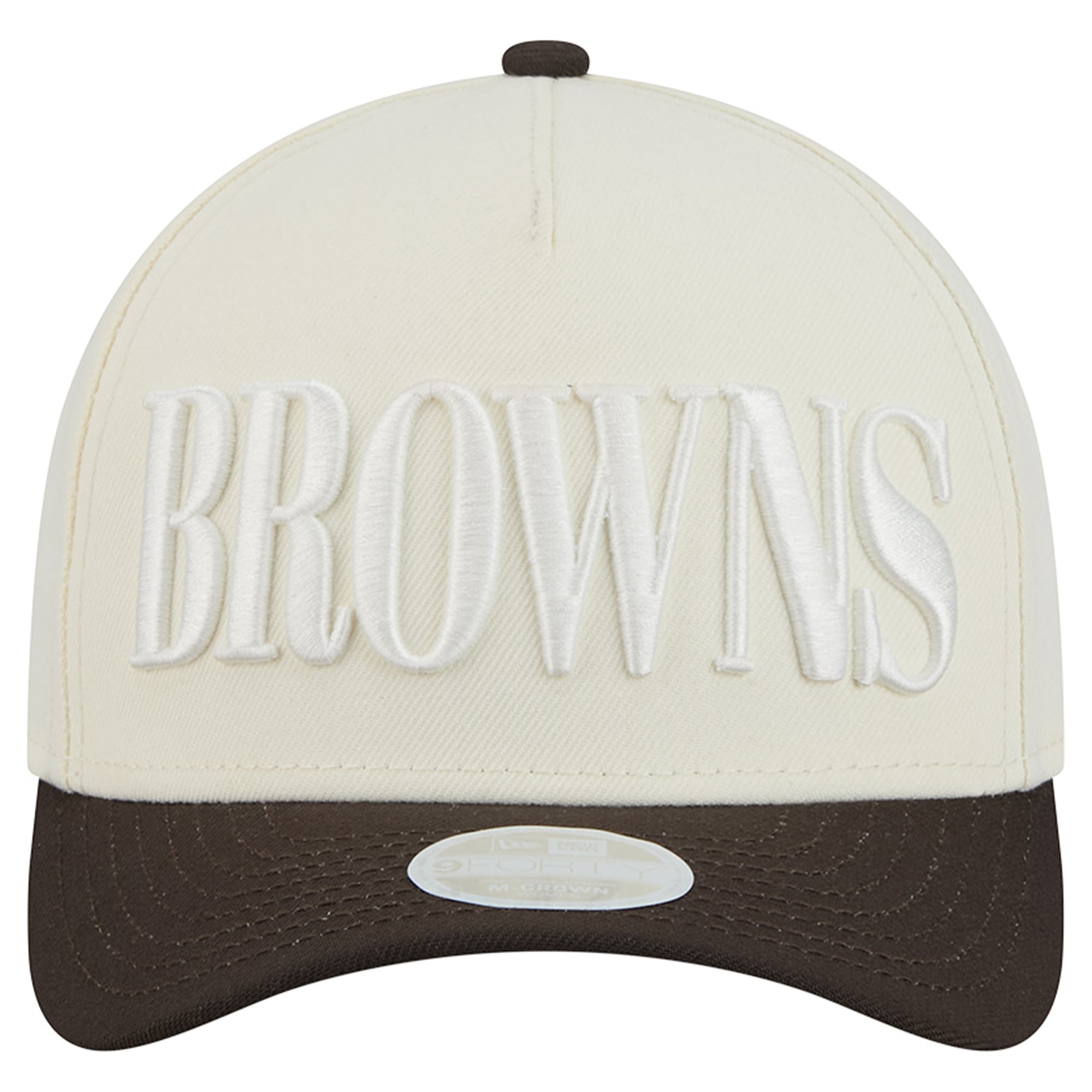 Women's New Era Cream/Brown Cleveland Browns Tonal A-Frame 9FORTY Adjustable Hat