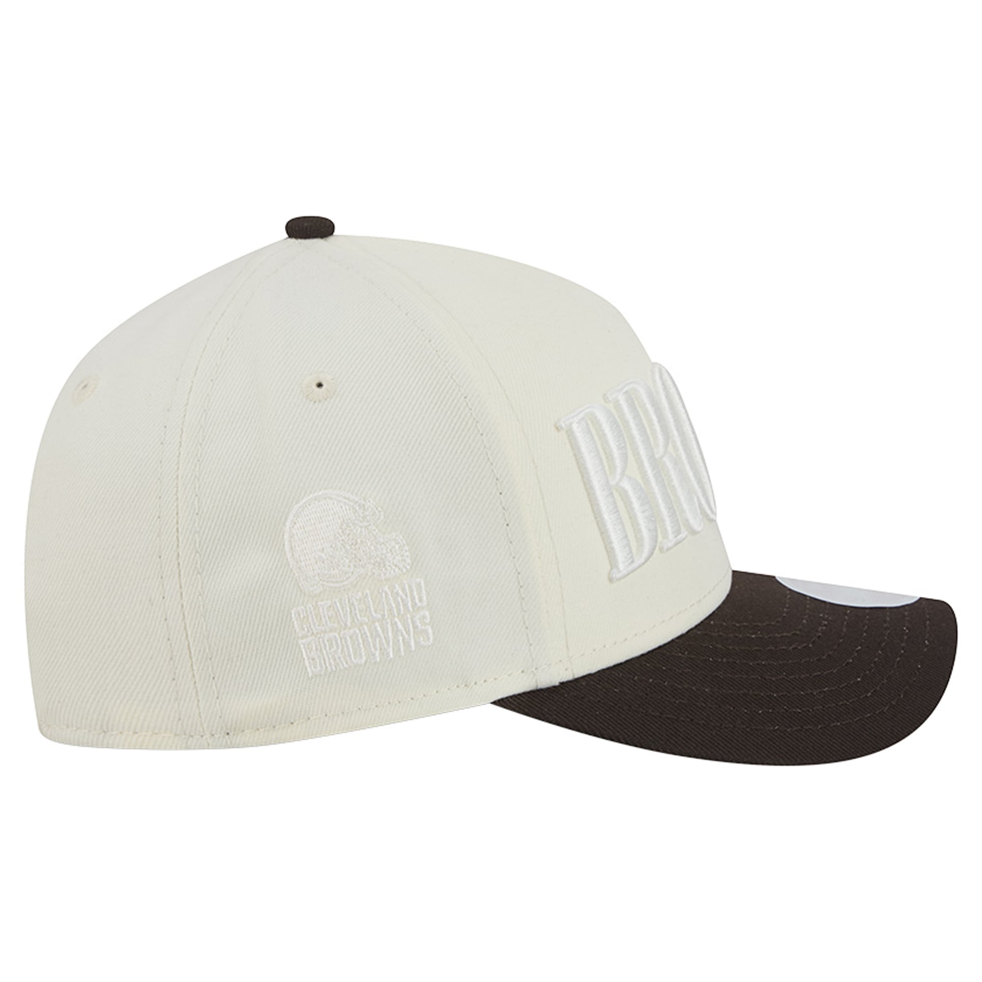 Women's New Era Cream/Brown Cleveland Browns Tonal A-Frame 9FORTY Adjustable Hat