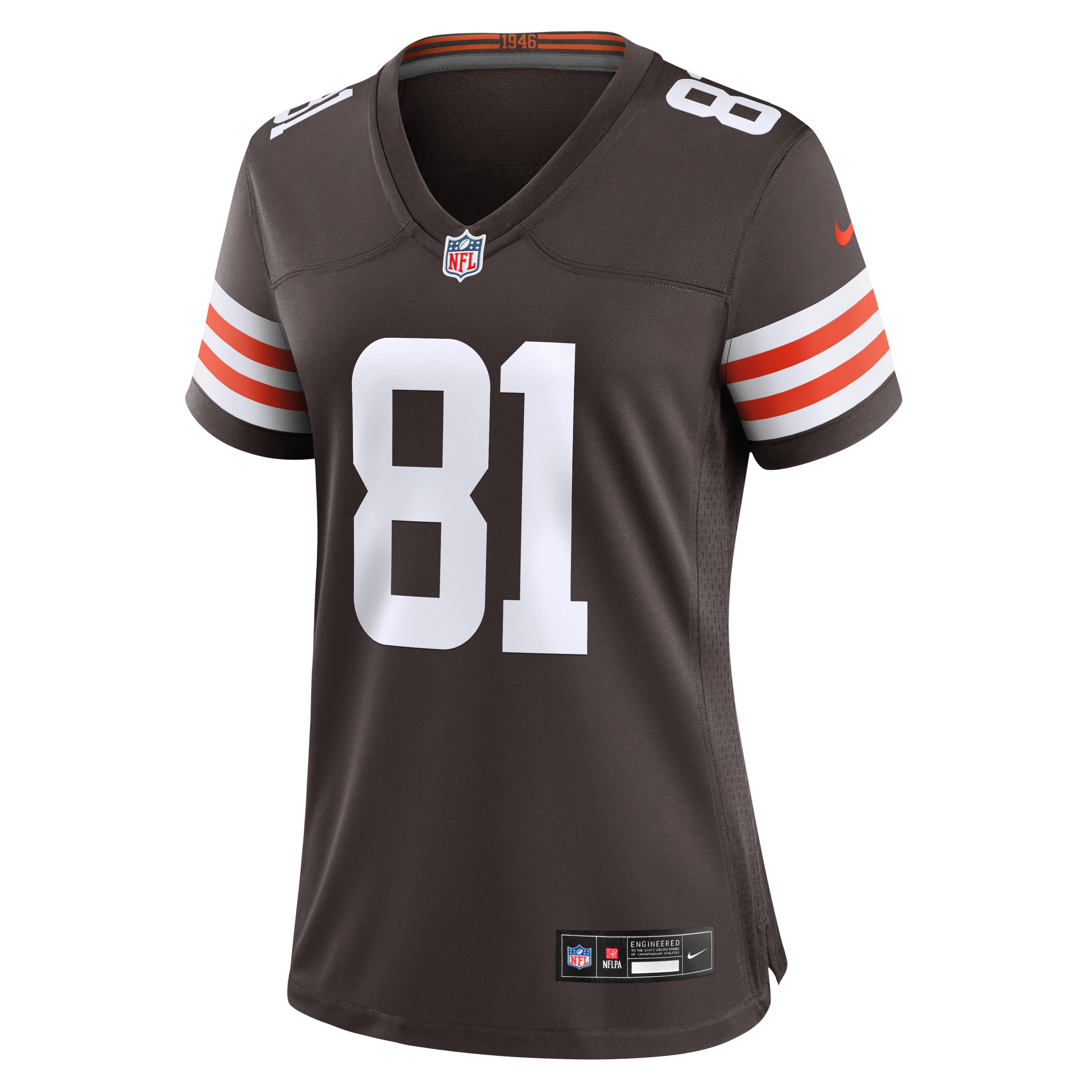 Maillot de match Nike Bub Means Brown pour femmes, équipe des Cleveland Browns