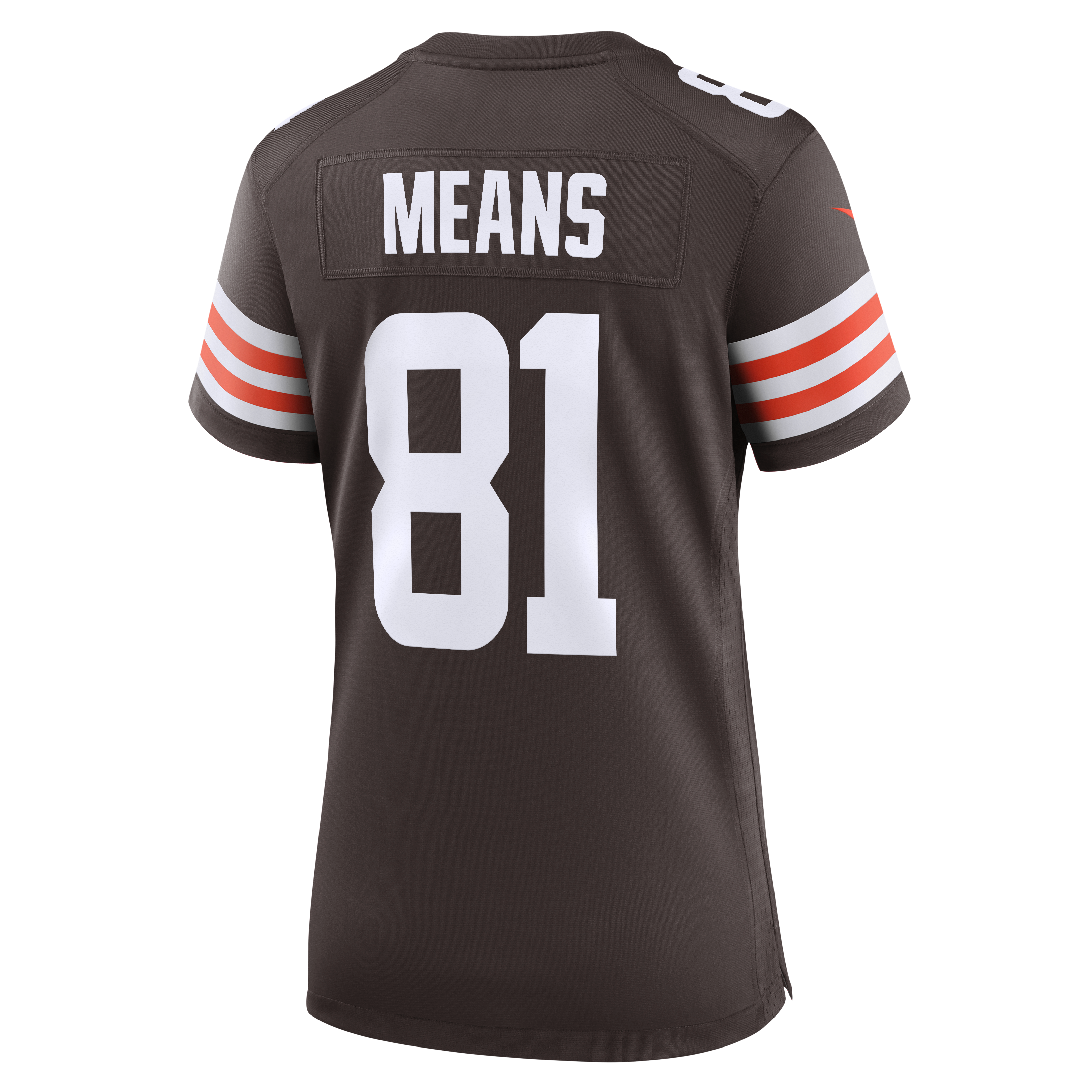 Maillot de match Nike Bub Means Brown pour femmes, équipe des Cleveland Browns
