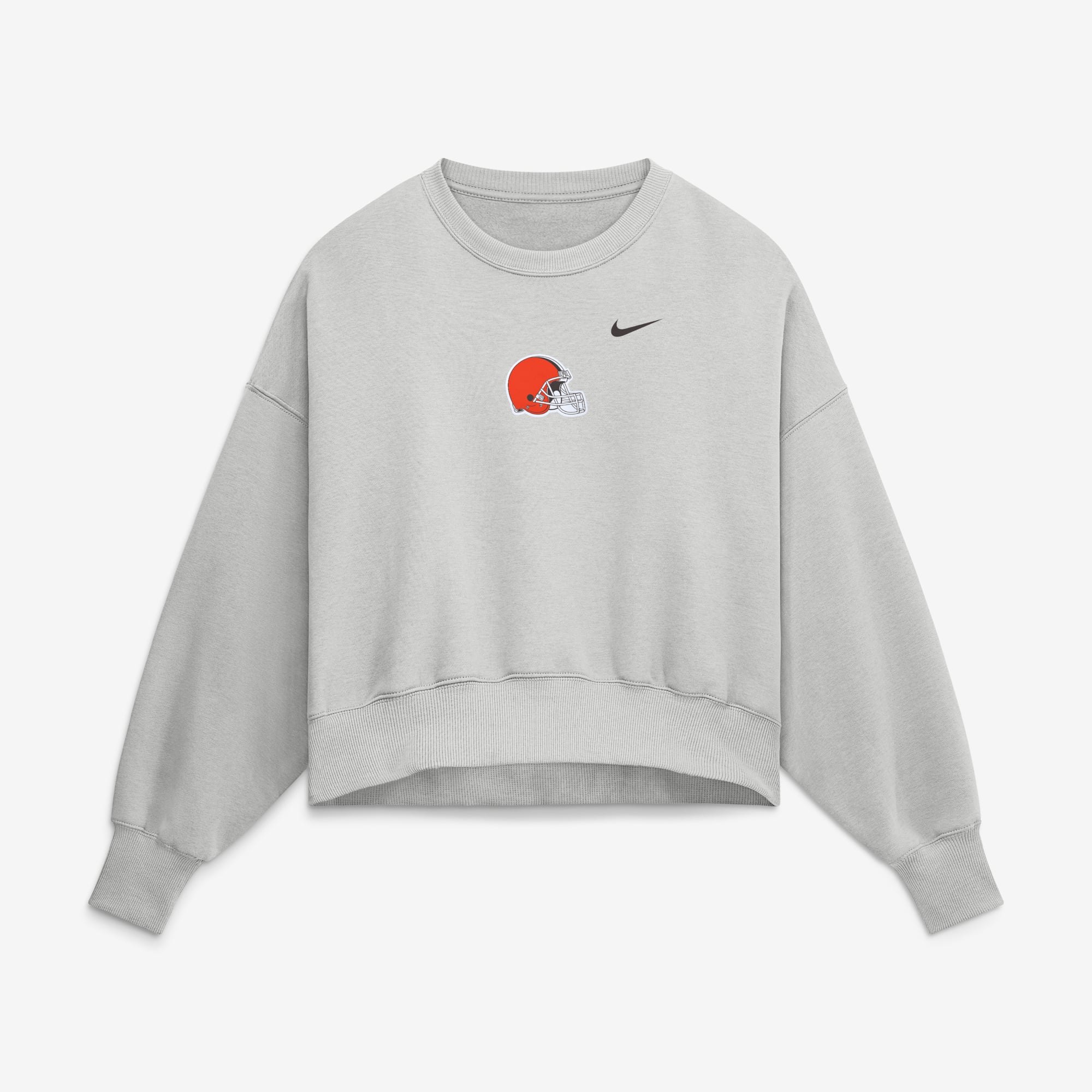 Women's Nike Gray Cleveland Browns Oversized Primetime Phoenix Fleece Sweatshirt
