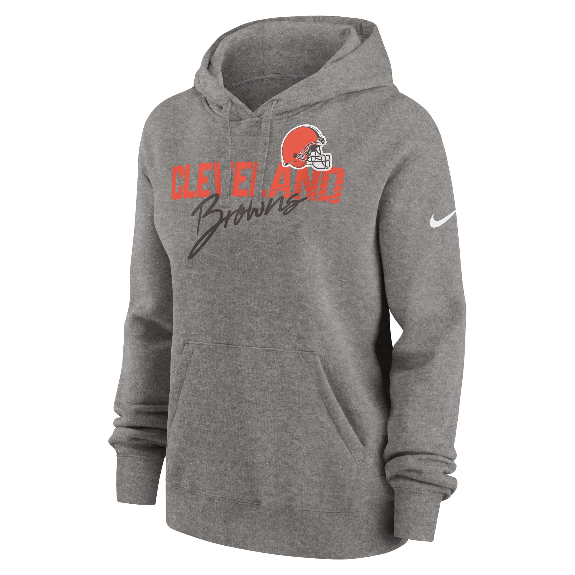 Sweat à capuche en polaire Nike Heather Gray Cleveland Browns Wordmark Club pour femme