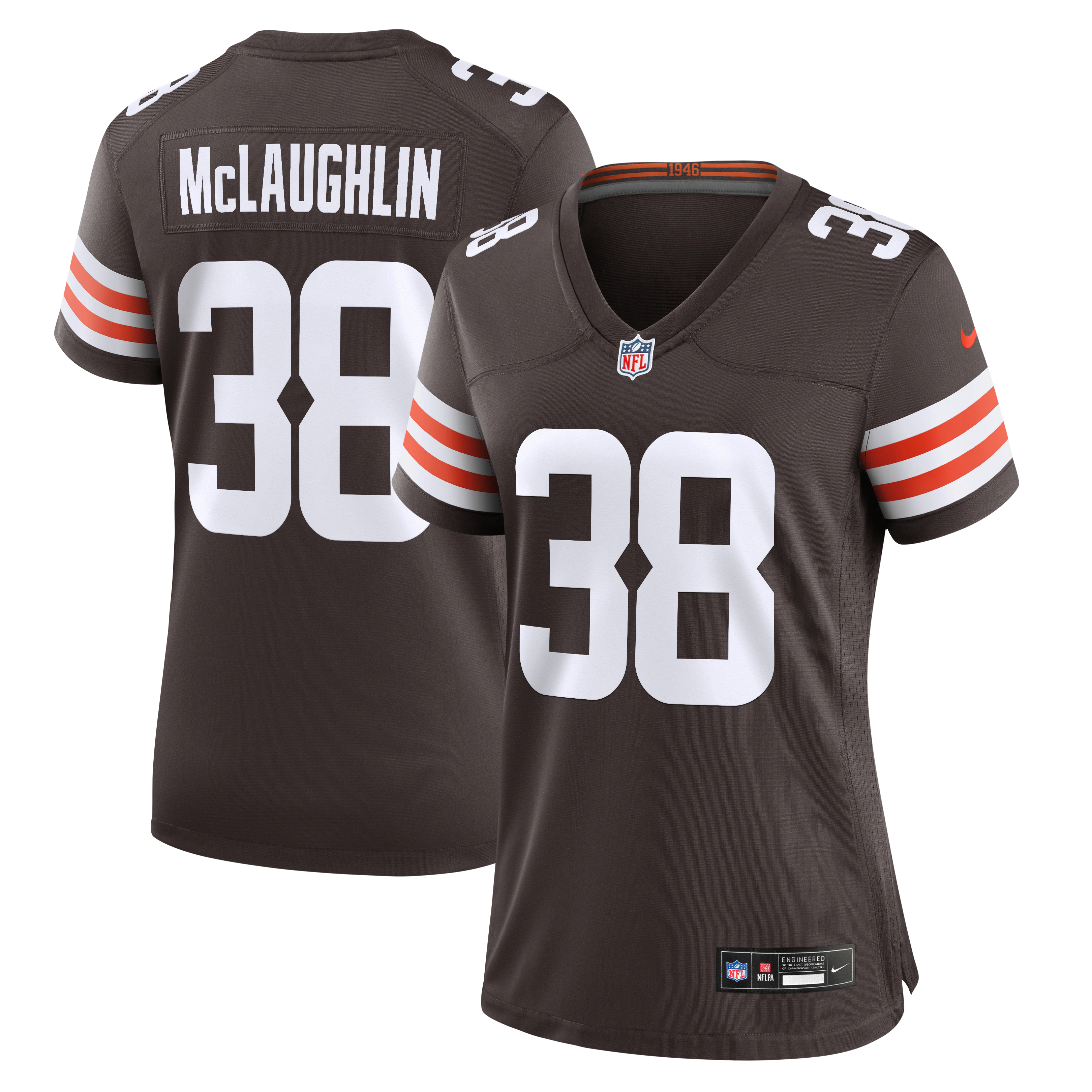 Maillot de match Nike pour femme Jaleel McLaughlin Brown des Cleveland Browns