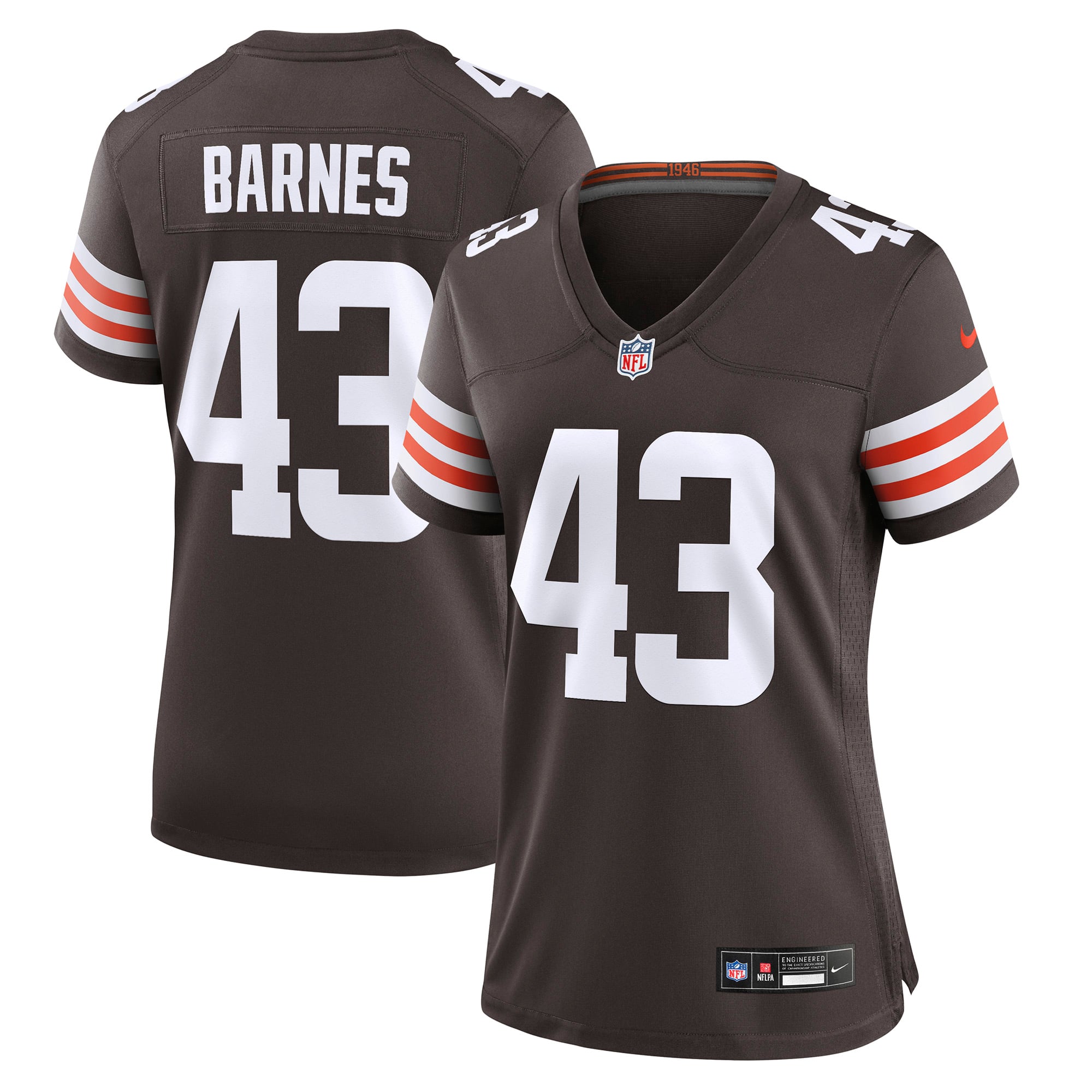 Women's Nike Krys Barnes Brown Cleveland Browns Team Game Jersey