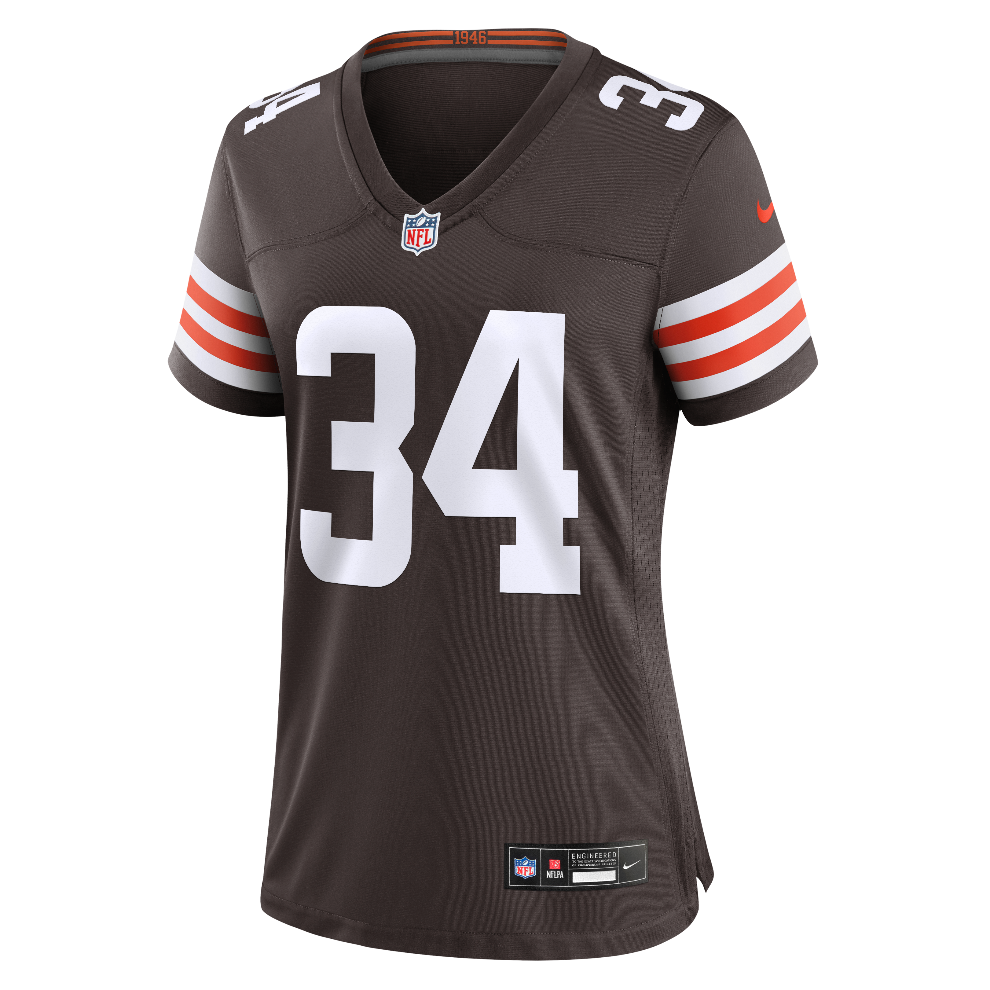 Maillot de match Nike Michael Burton Brown des Cleveland Browns pour femmes