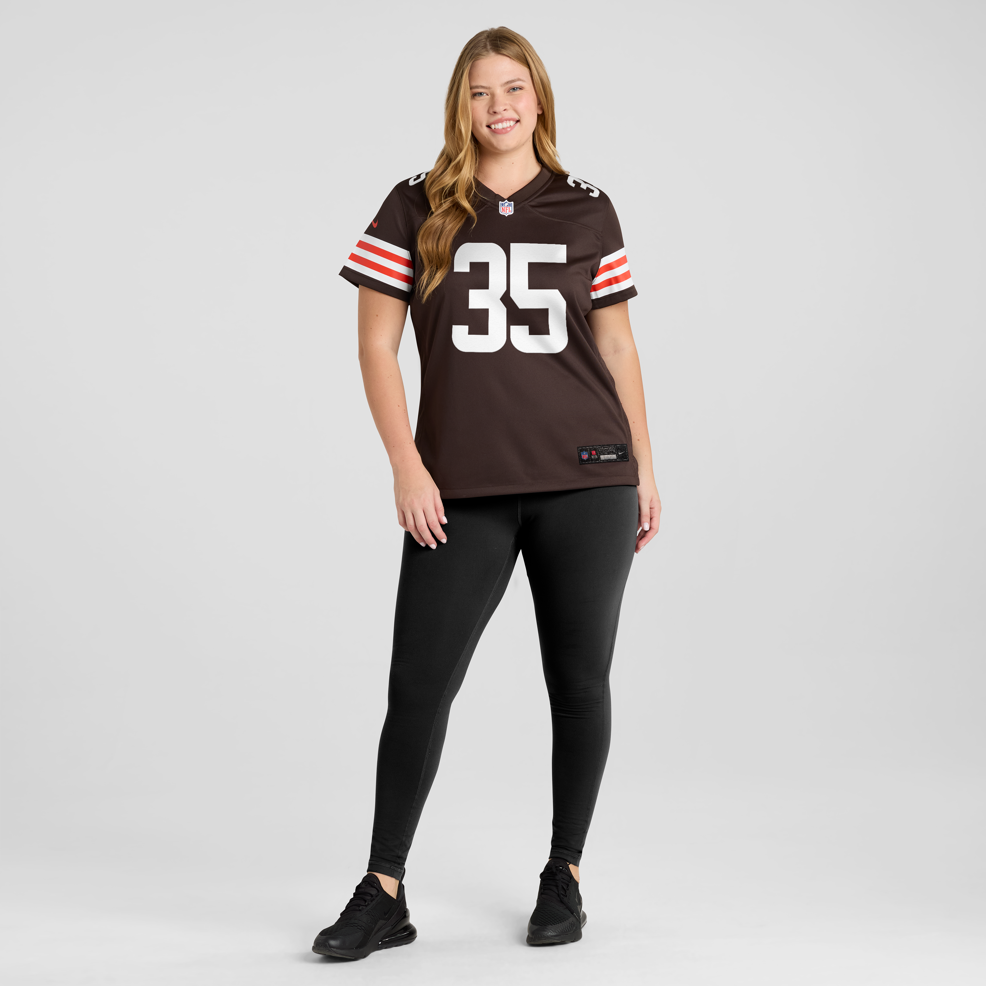 Maillot de match Nike Toriano Pride Jr. marron pour femme, Cleveland Browns