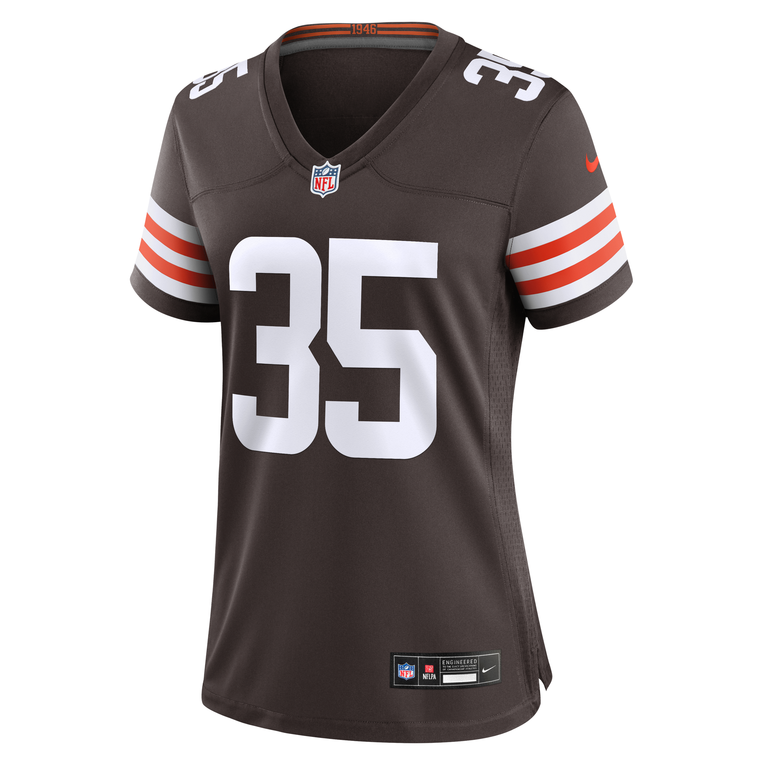 Maillot de match Nike Toriano Pride Jr. marron pour femme, Cleveland Browns