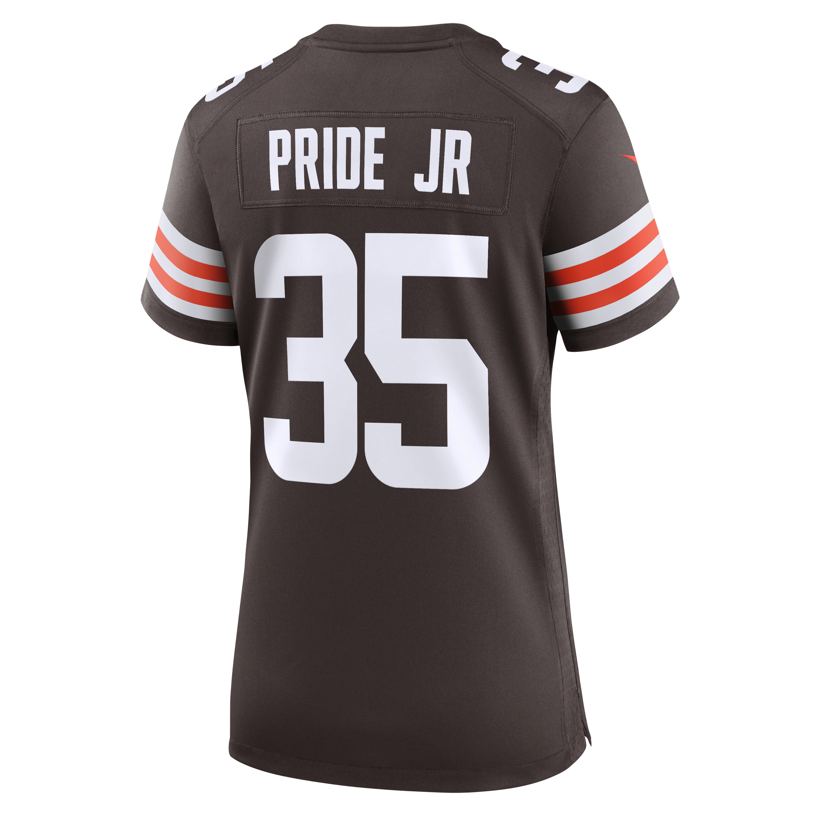 Maillot de match Nike Toriano Pride Jr. marron pour femme, Cleveland Browns