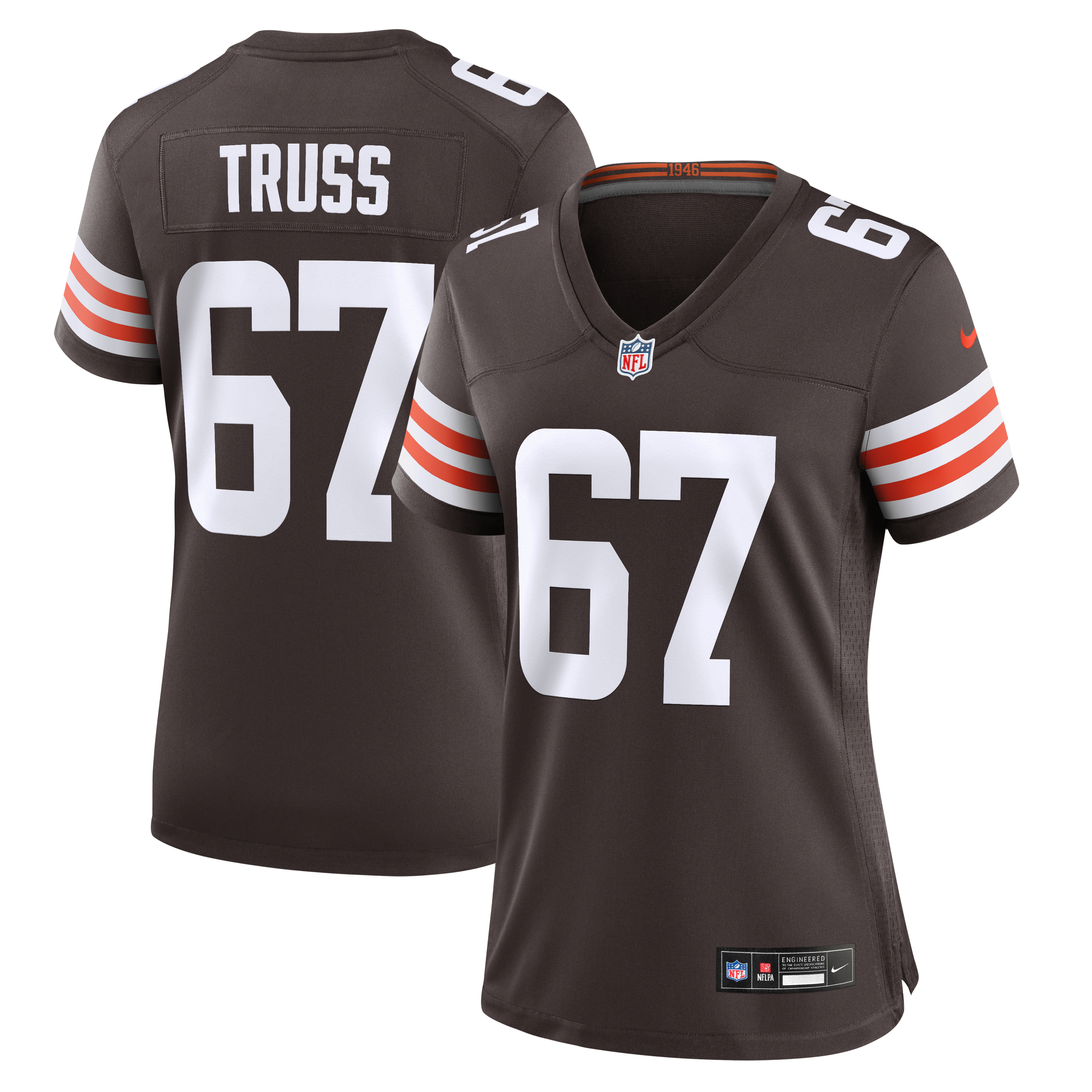 Maillot de match Nike Xavier Truss marron des Cleveland Browns pour femmes
