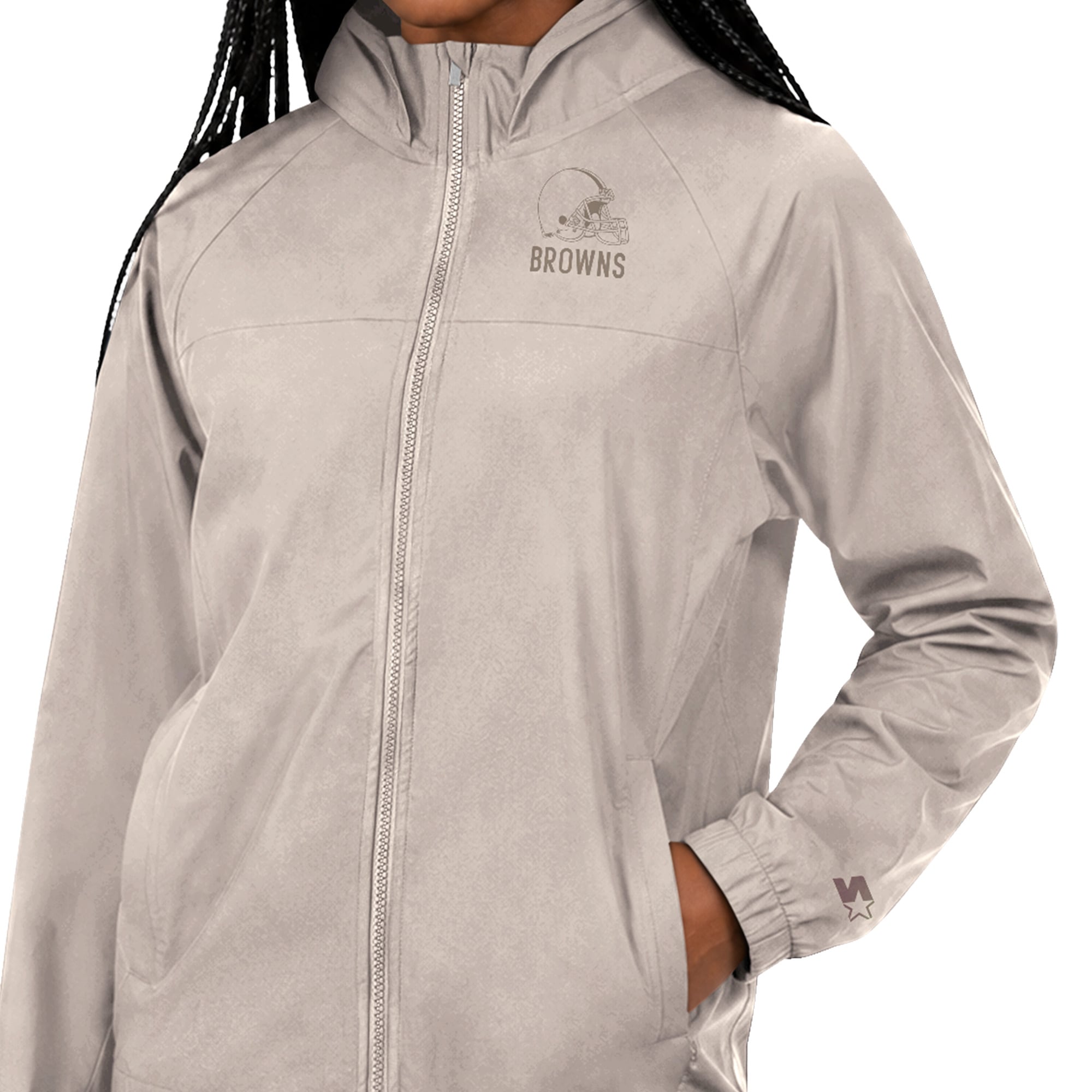 Veste raglan légère à fermeture éclair intégrale Starter Tan Cleveland Browns pour femme