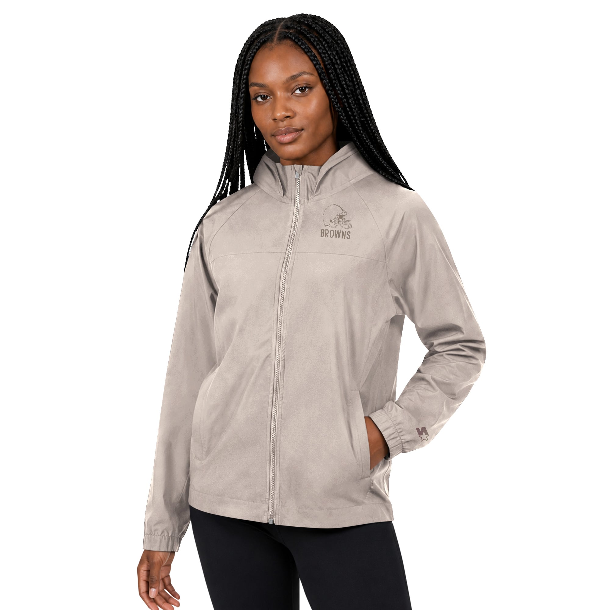 Veste raglan légère à fermeture éclair intégrale Starter Tan Cleveland Browns pour femme